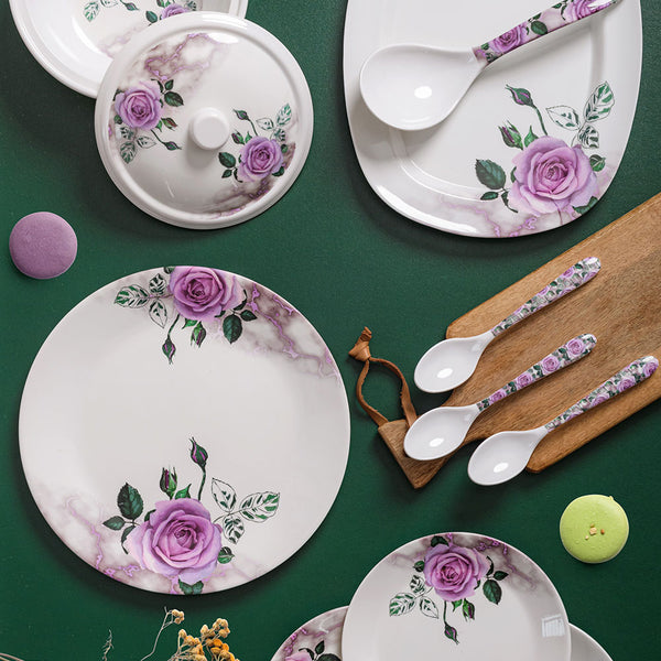 Blooming Rose Round Dinner Set(32 Piece)