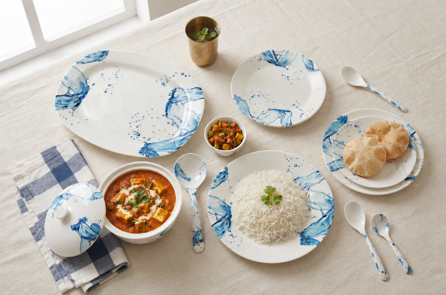 Splash Smart Series Round Dinner Set(32 Piece)