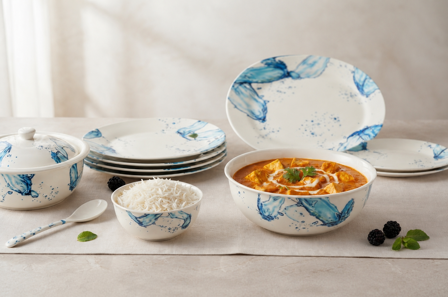 Splash Smart Series Round Dinner Set(32 Piece)