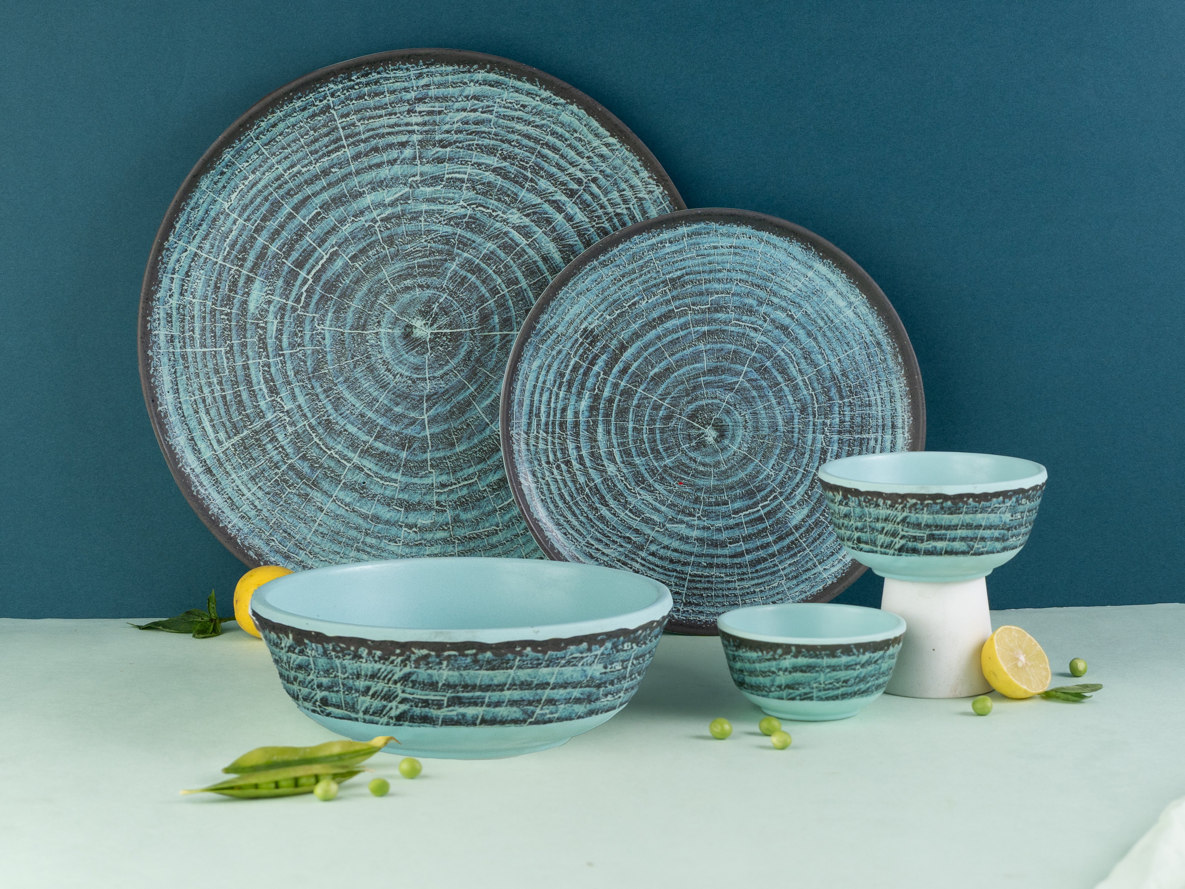 Indigo Axis Series Round Dinner Set(30 Piece)