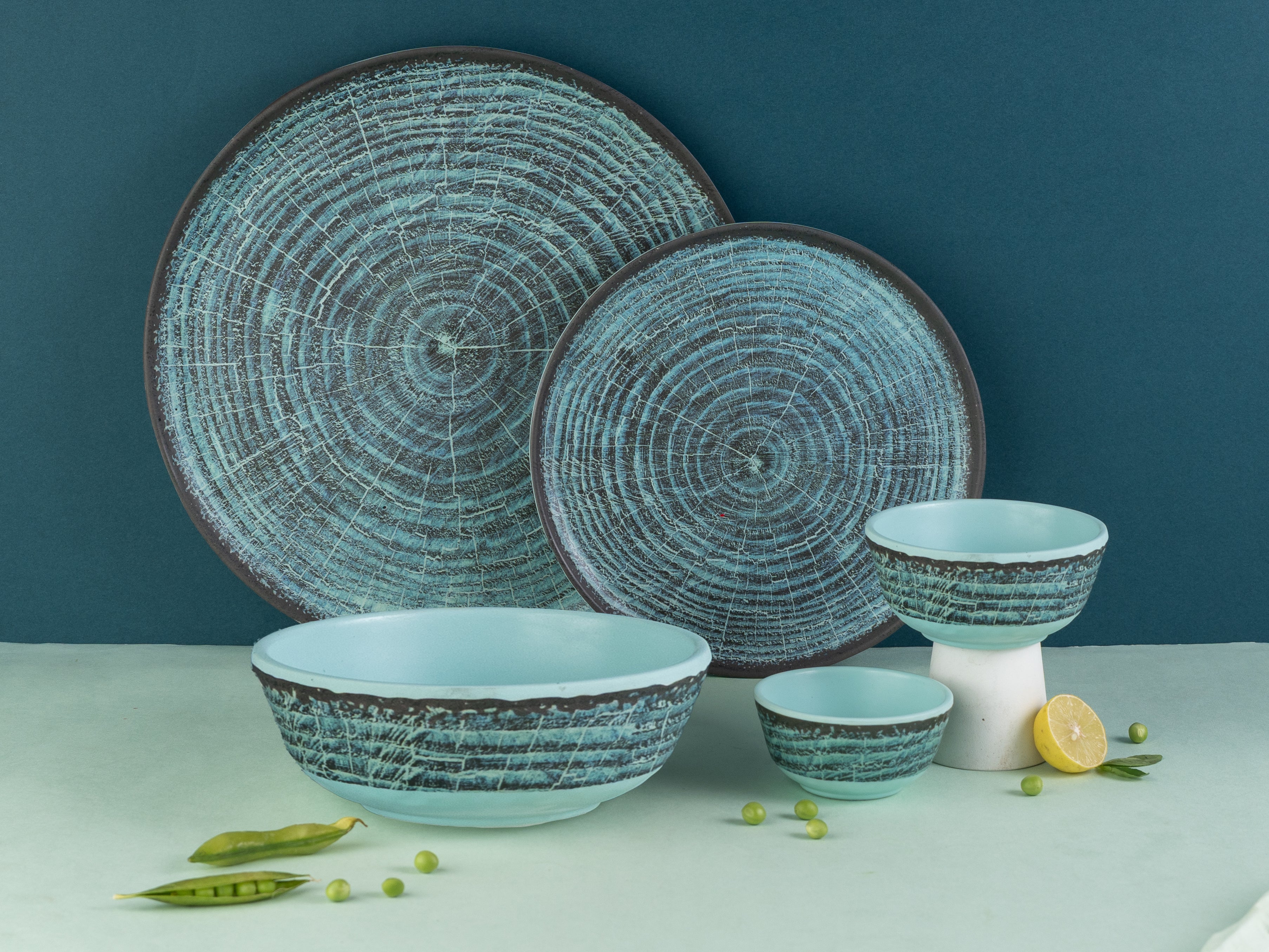 Indigo Axis Series Round Dinner Set(30 Piece)