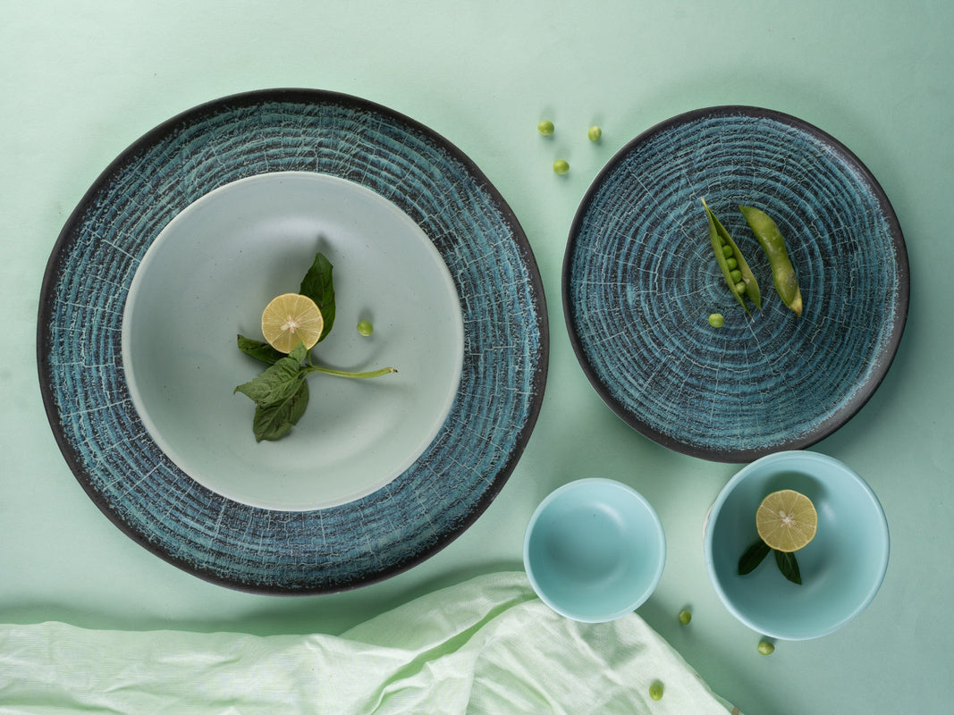 Indigo Axis Series Round Dinner Set(30 Piece)