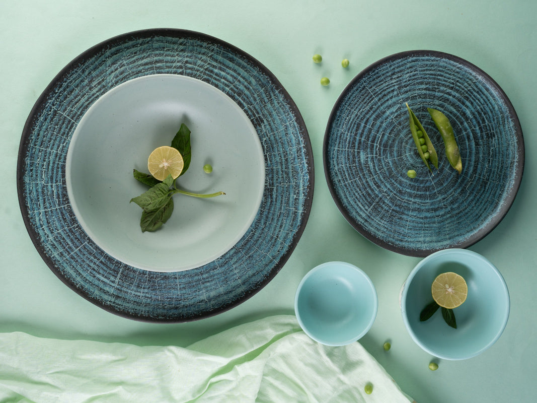Indigo Axis Series Round Dinner Set(30 Piece)