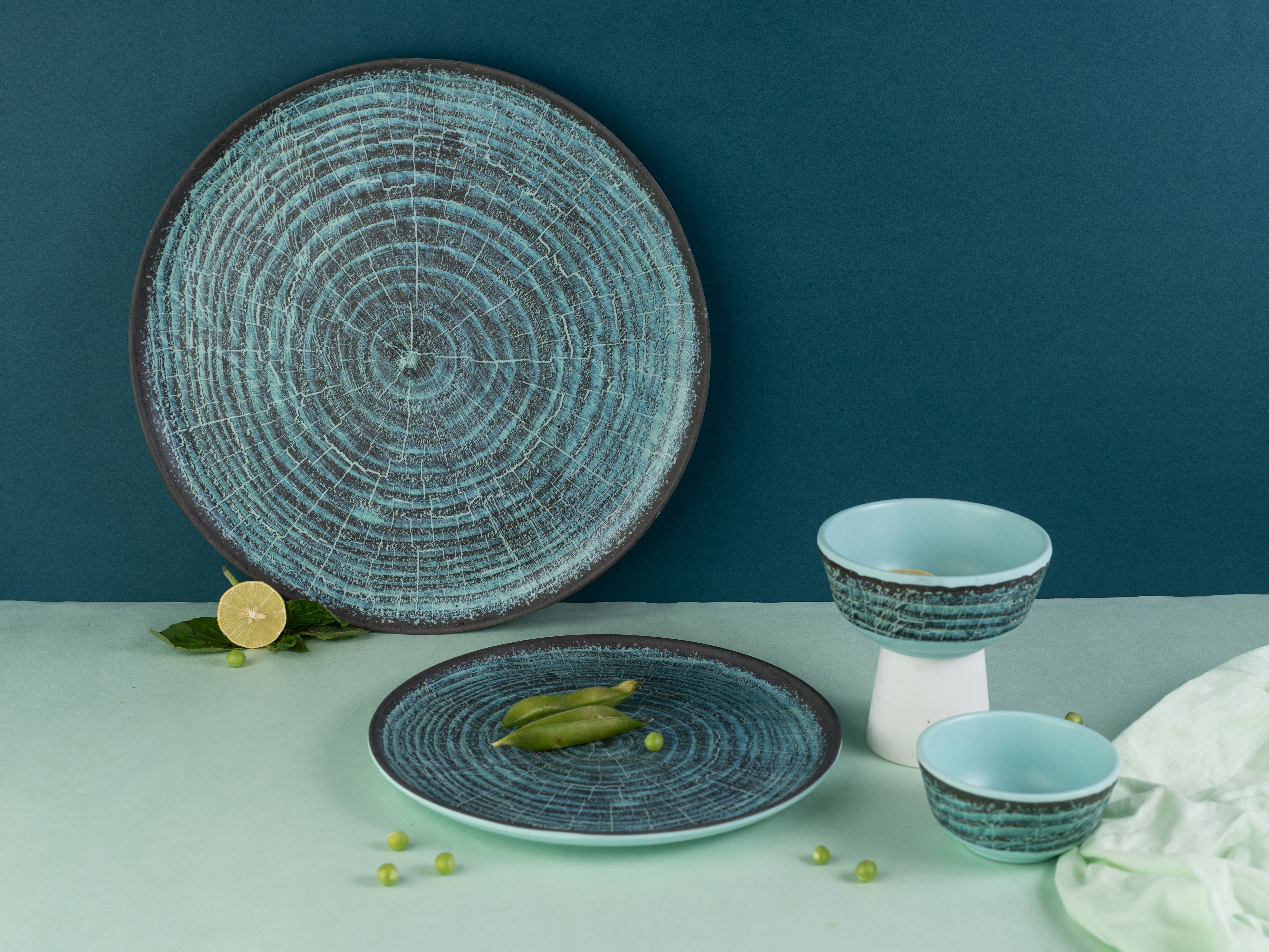 Indigo Axis Series Round Dinner Set(30 Piece)