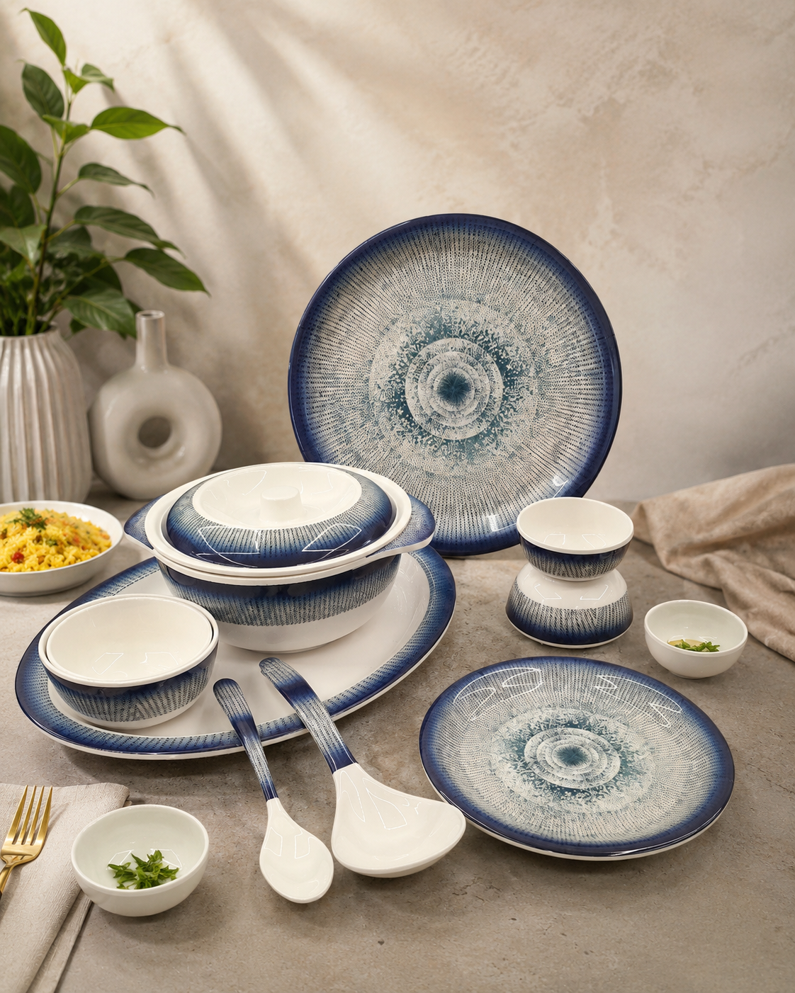Nova Round Aster Series Dinner Sets (33 Piece)