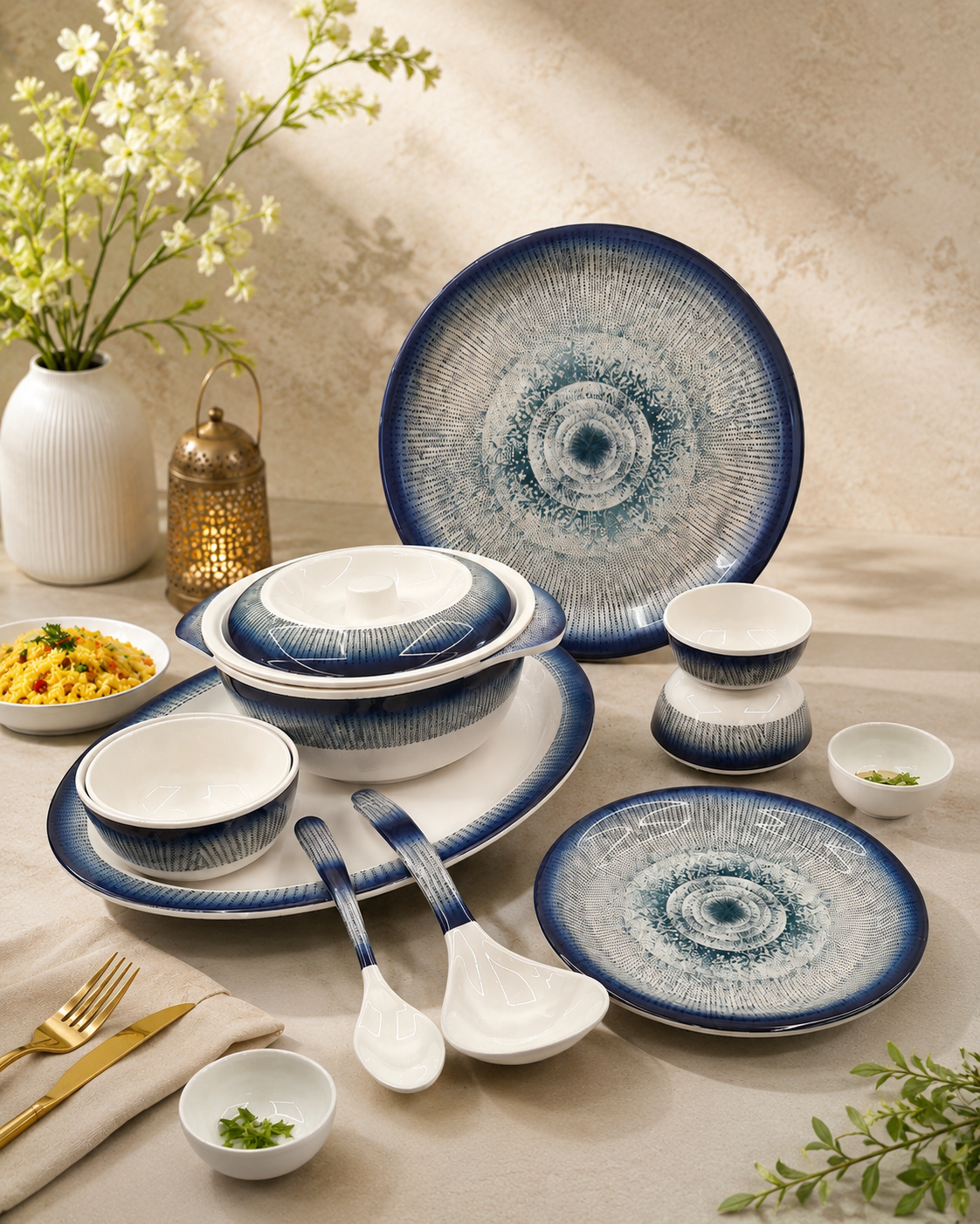 Nova Round Aster Series Dinner Sets (33 Piece)
