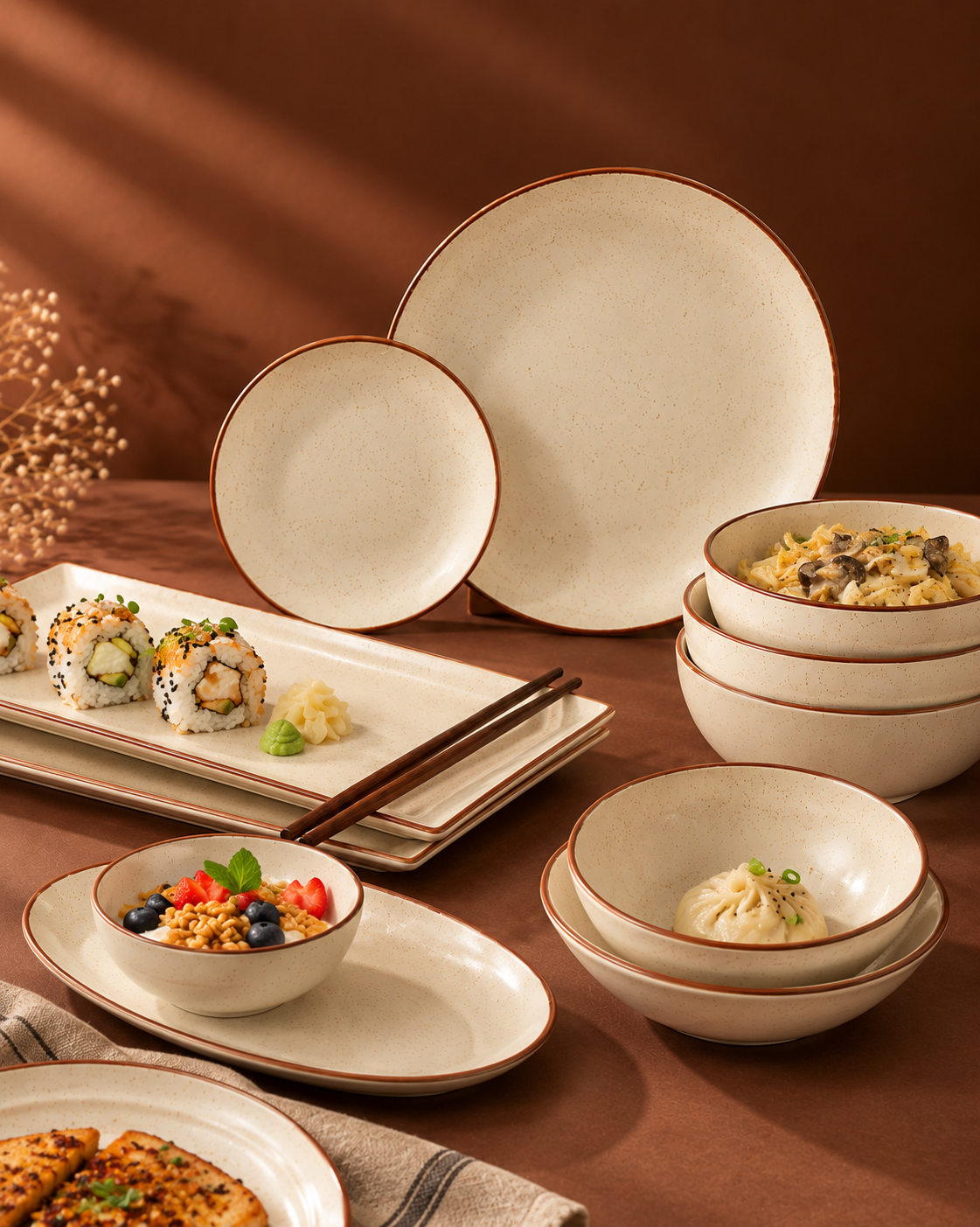 Speckle Terracotta Ceramic Bowl(Set of 4)