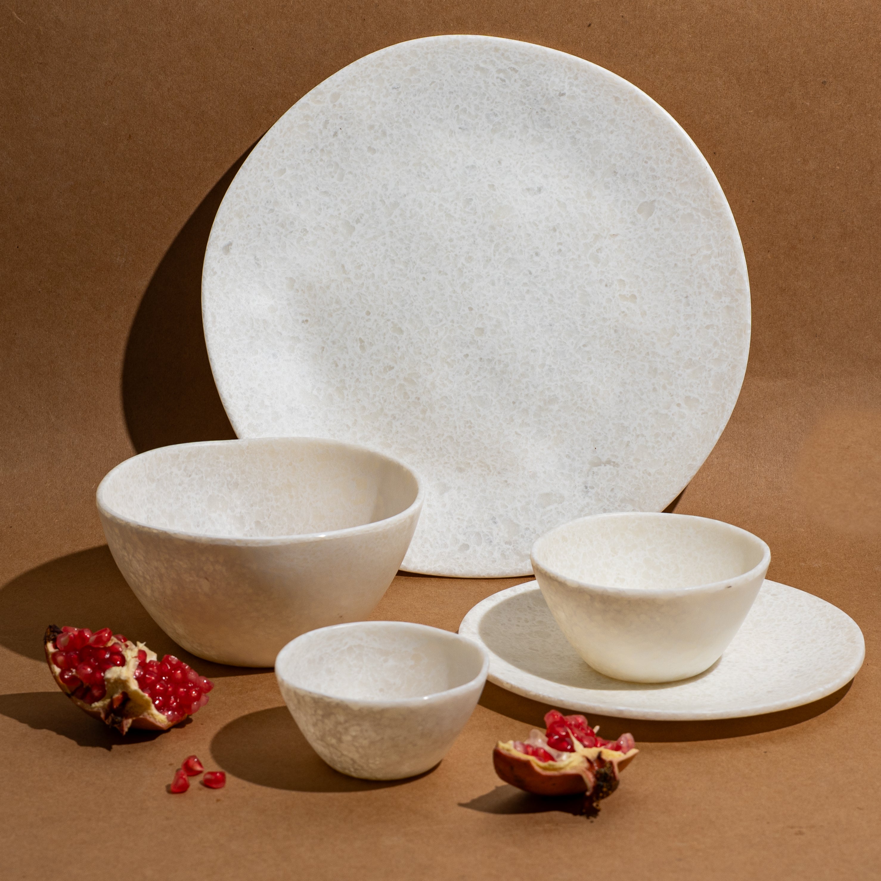 30 Piece Ivory Stone Earth Dinner Set