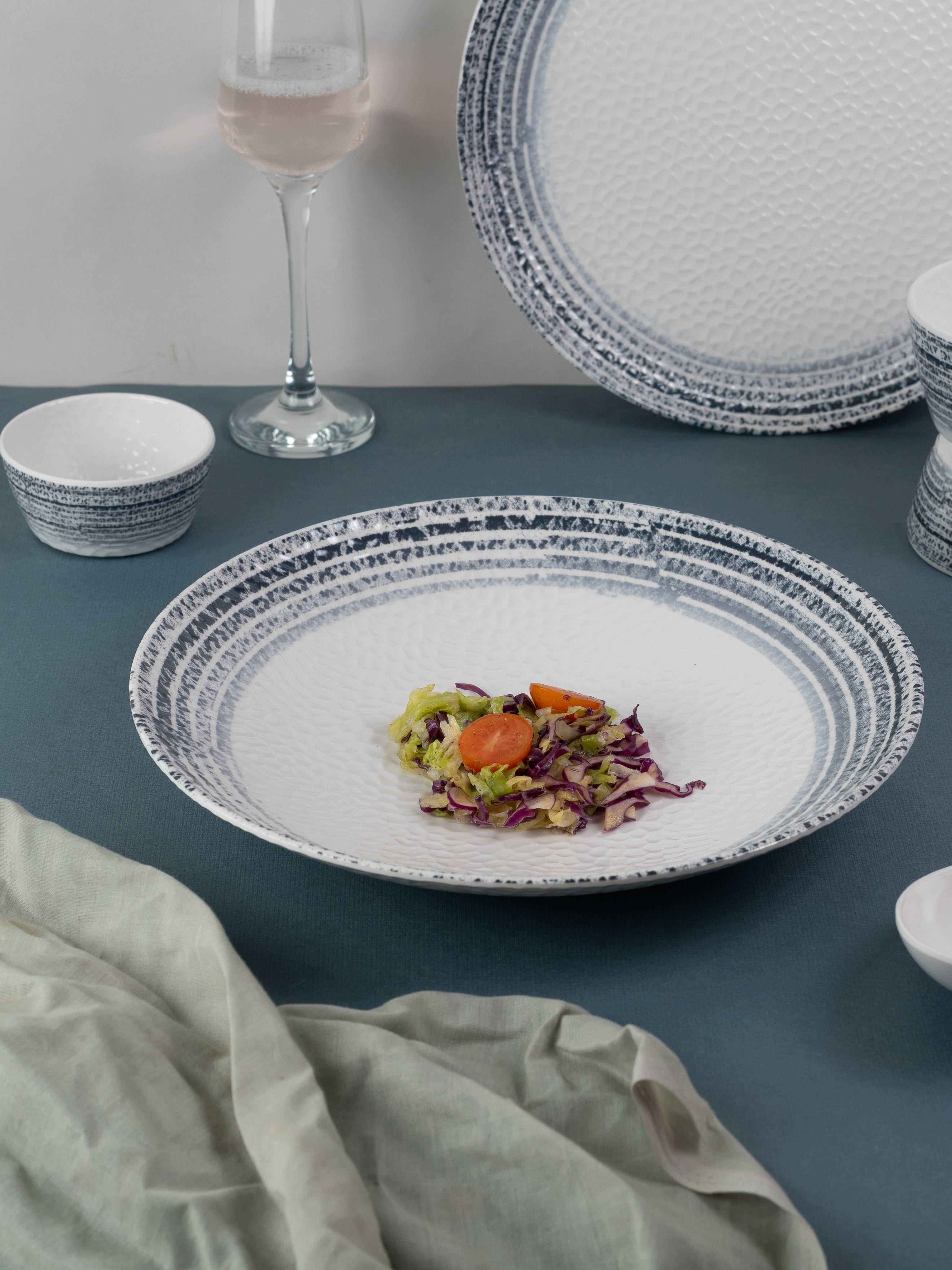 Denim Hammer Series Round Dinner Set(33 Piece)