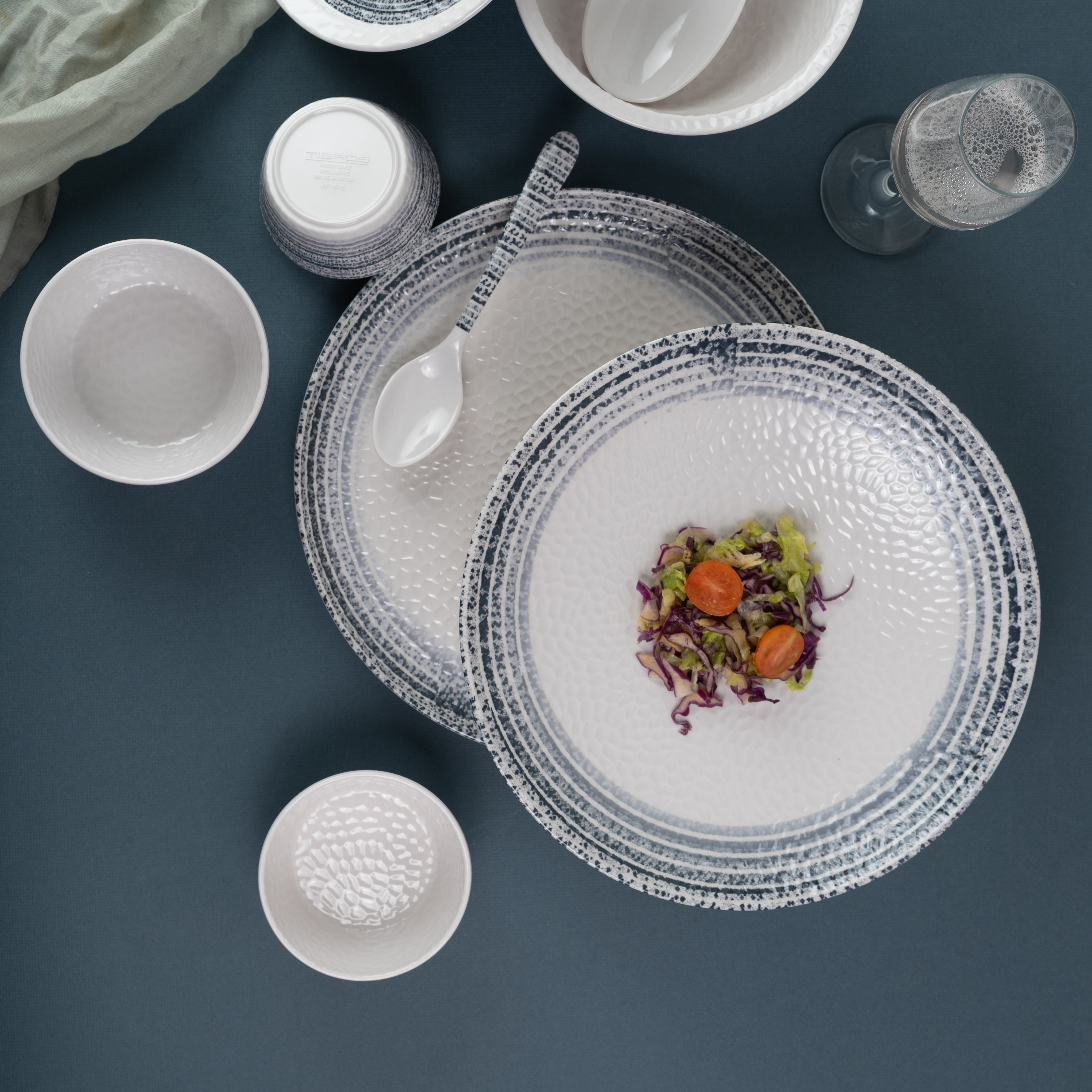 Denim Hammer Series Round Dinner Set(33 Piece)