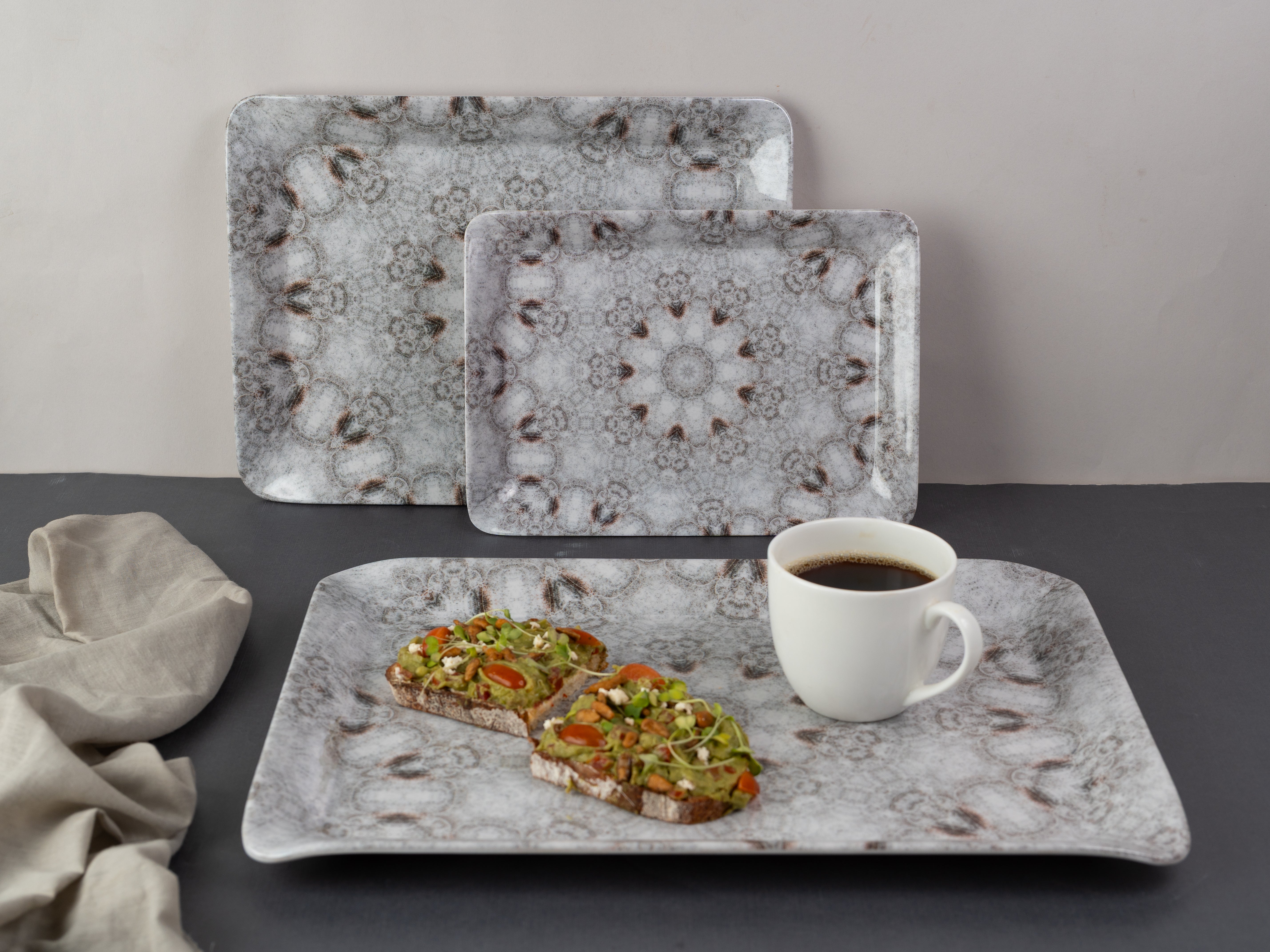 Mandala Melamine Canvas Funky Tray(Set of 3)