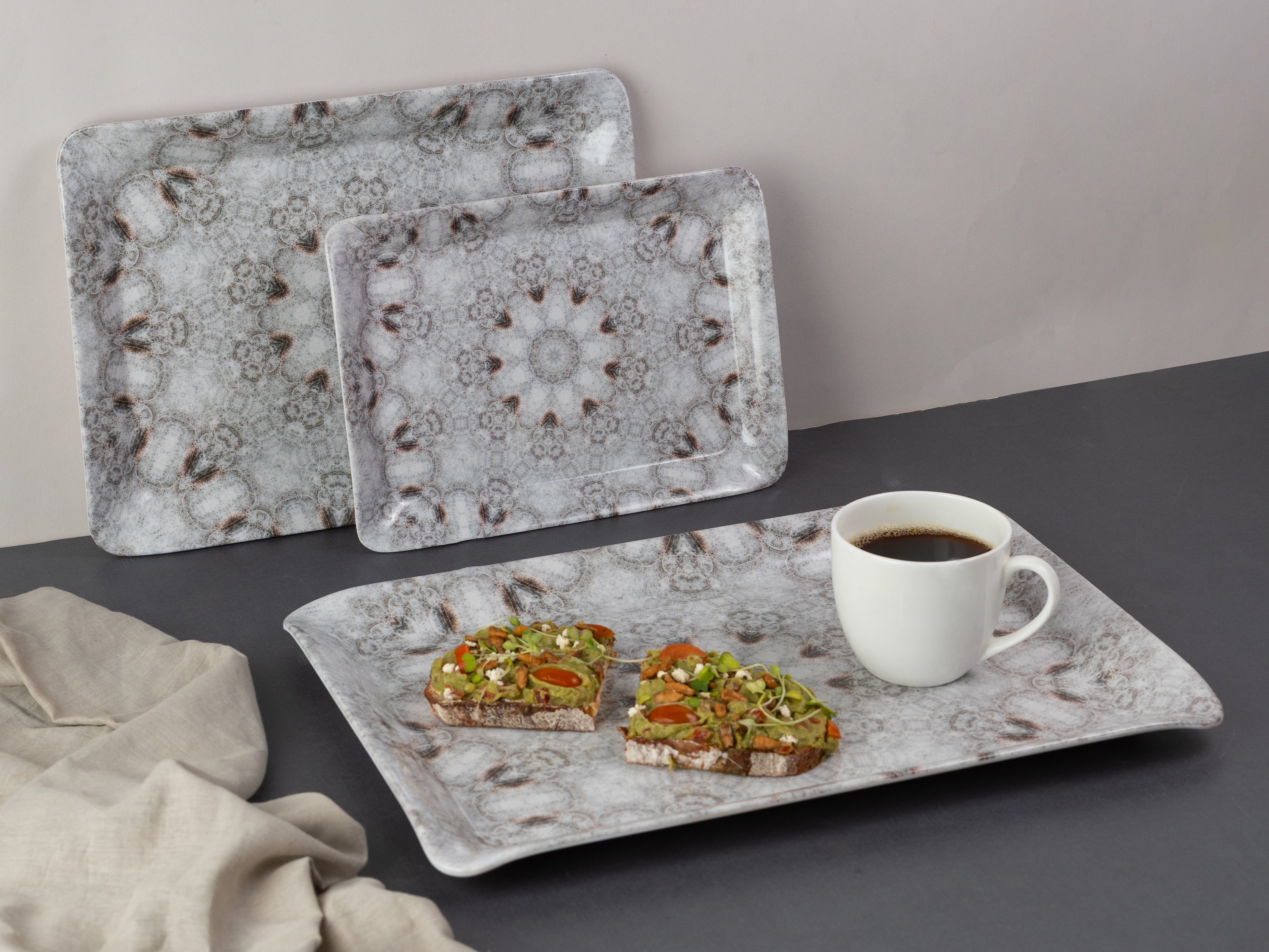 Mandala Melamine Canvas Funky Tray(Set of 3)