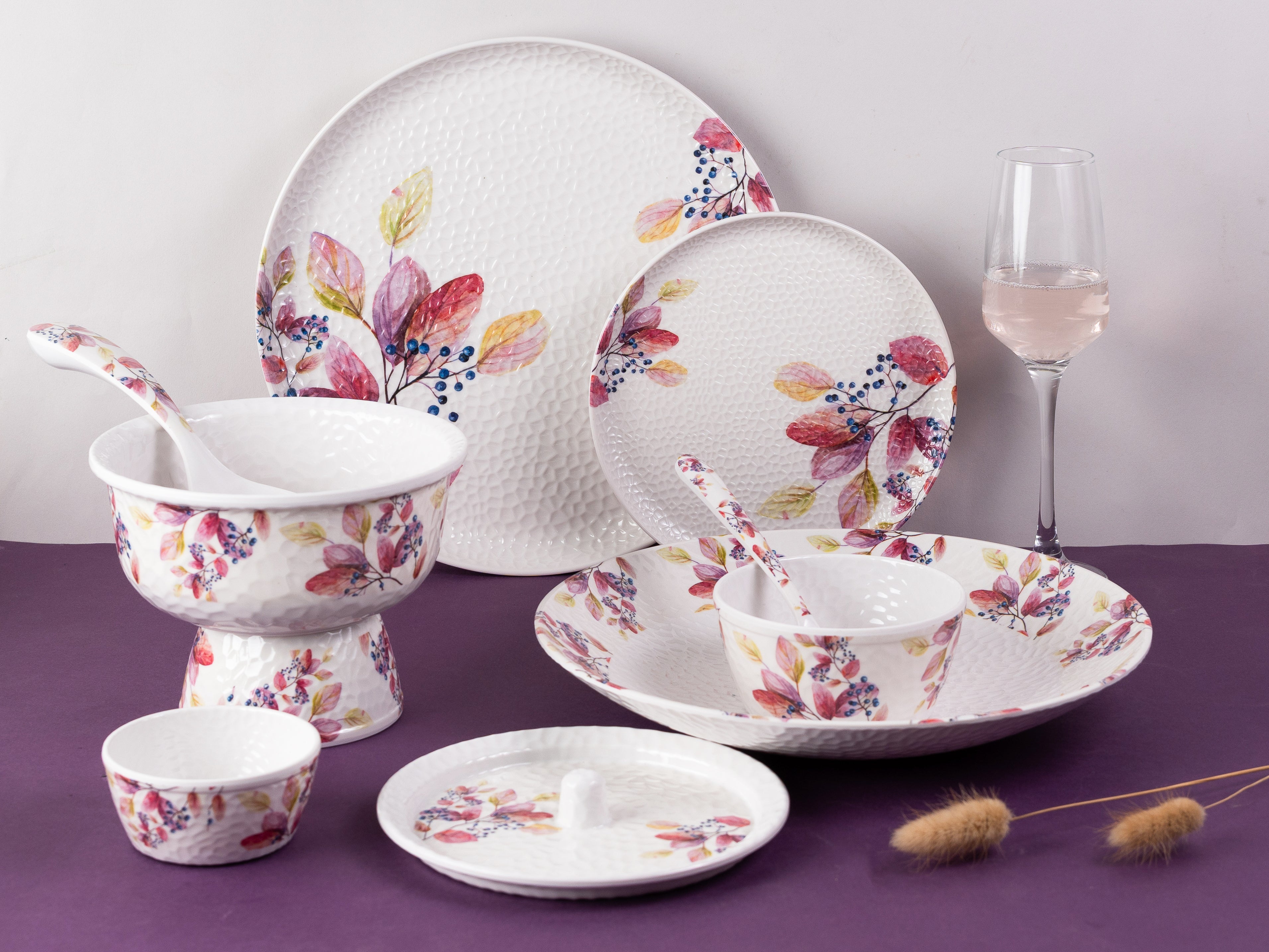 Petal Hammer Series Round Dinner Set(33 Piece)