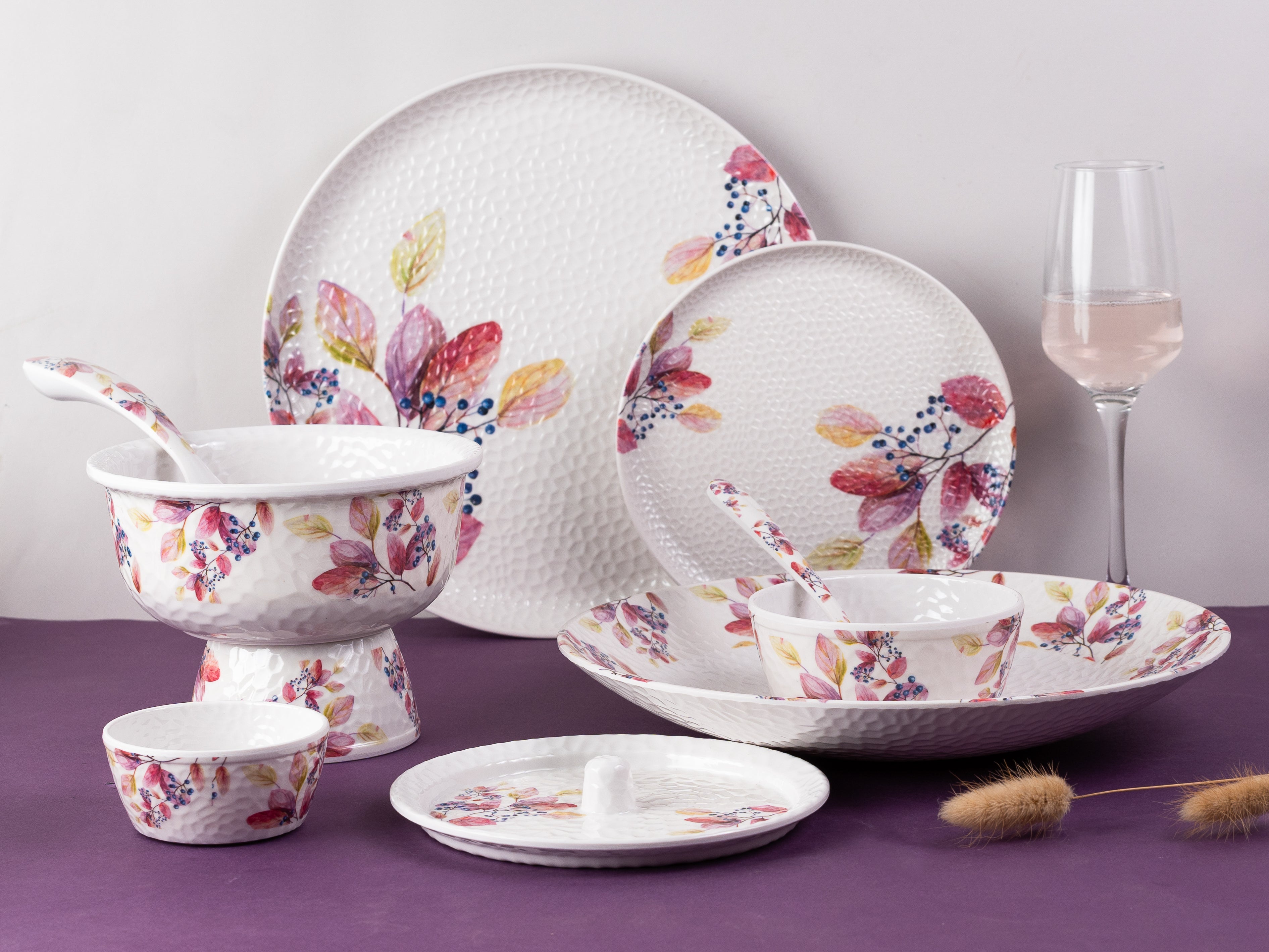 Petal Hammer Series Round Dinner Set(33 Piece)