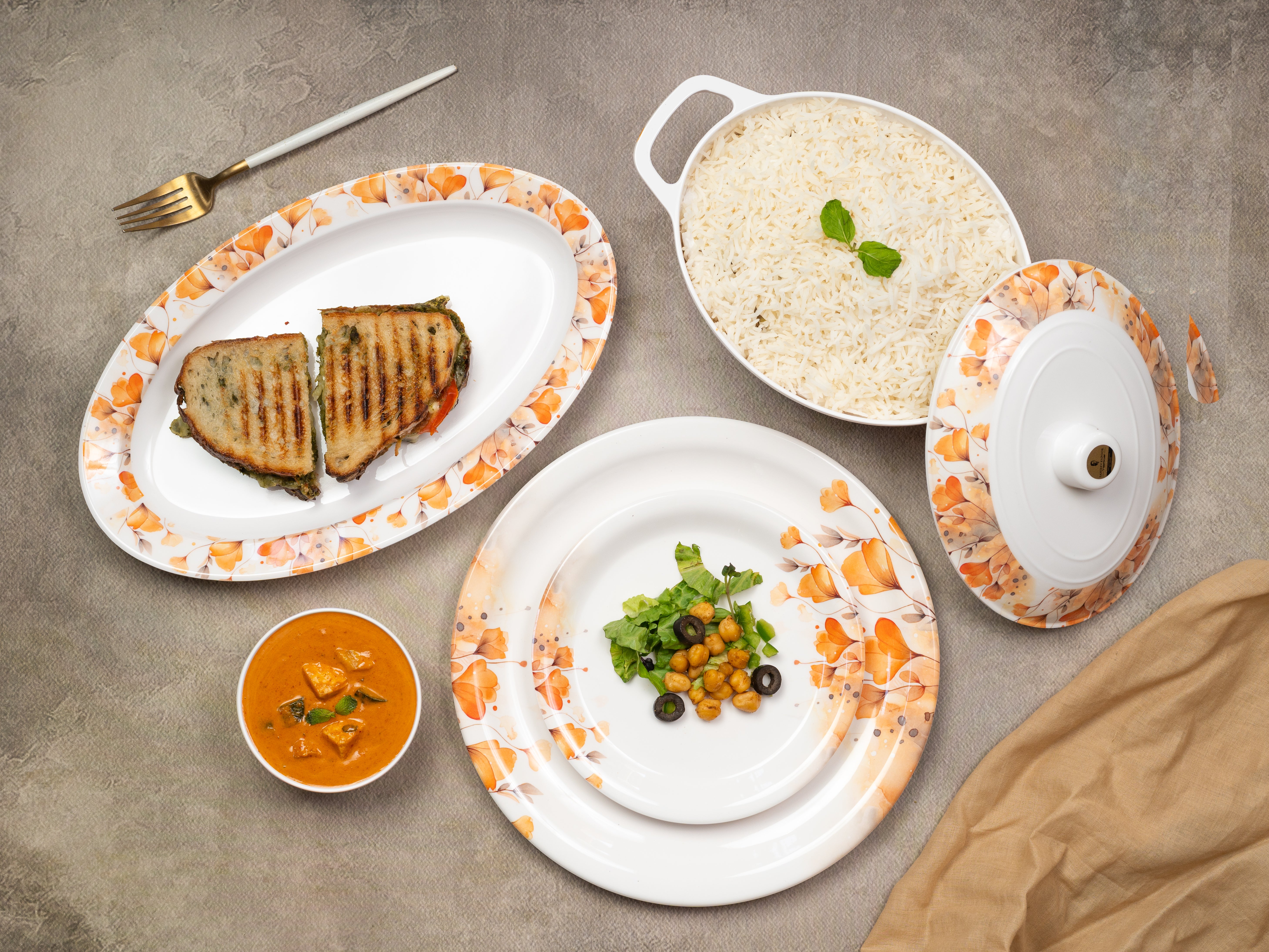 37 Piece Amber Classic Round Dinner Set