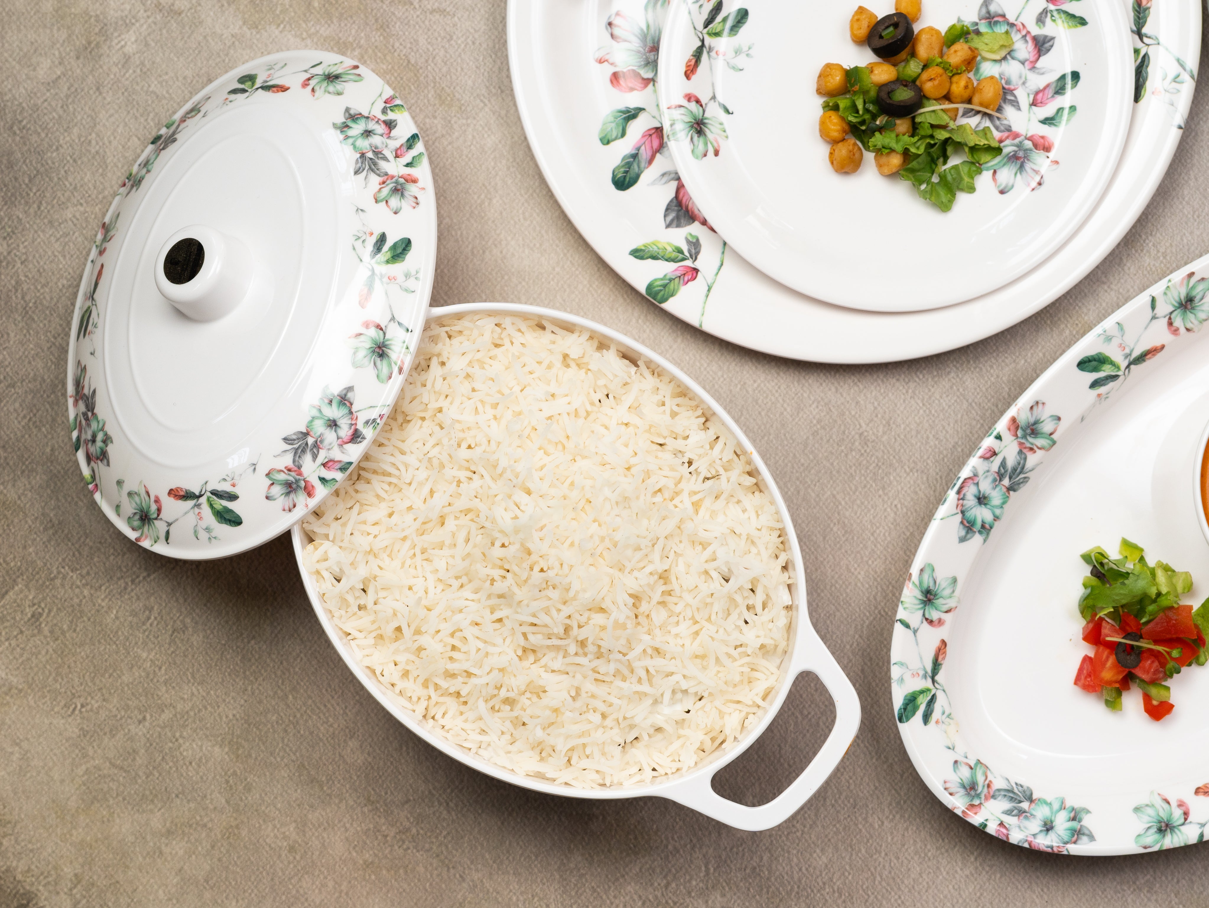 37 Piece Grace Mint Floral Classic Round Dinner Set
