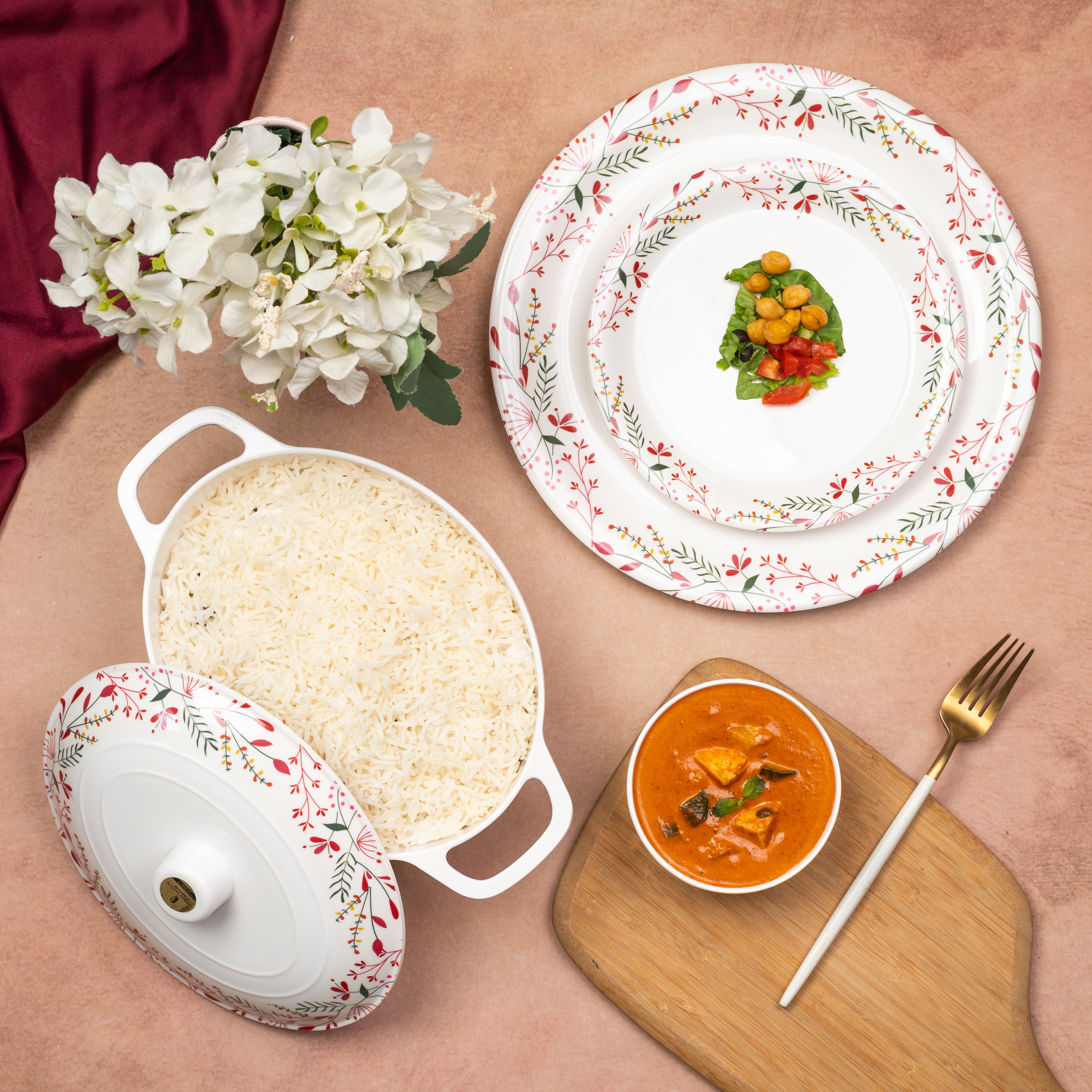 37 Piece Gardenia Botanical Classic Round Dinner Set
