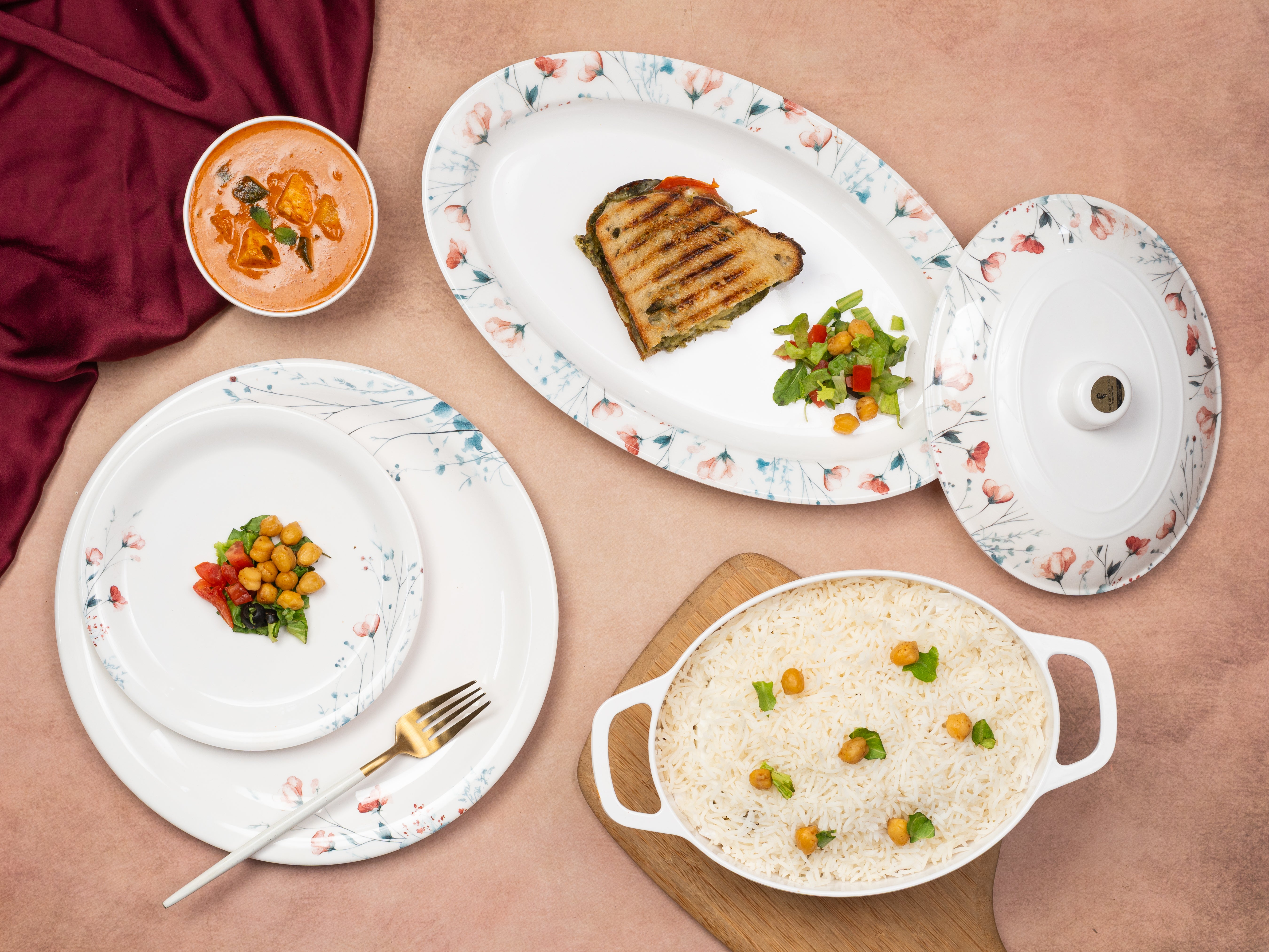 37 Piece Whisper Floral Classic Round Dinner Set
