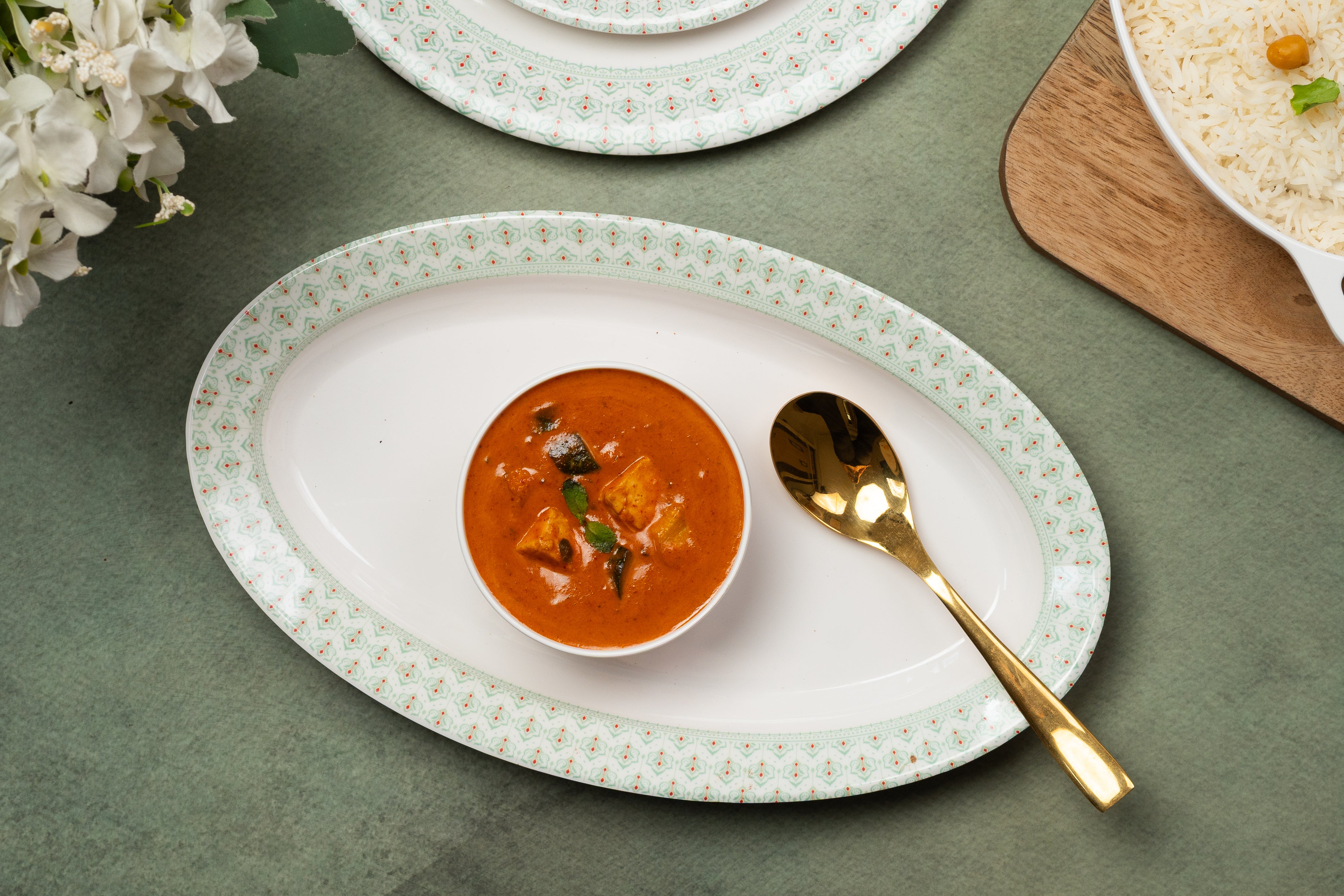 37 Piece Azira Floral Mint Classic Round Dinner Set