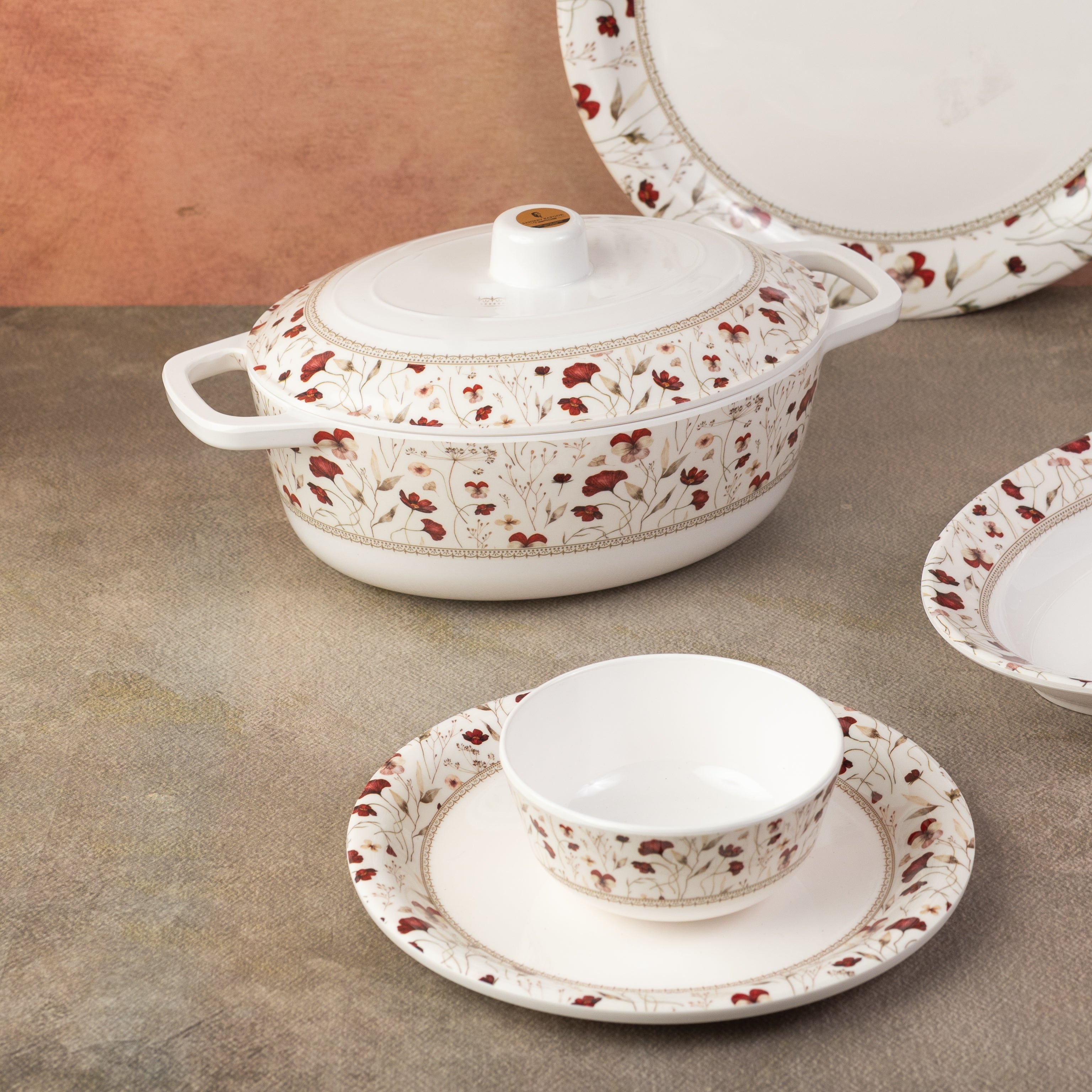 37 Piece Floral Classic Round Dinner Set