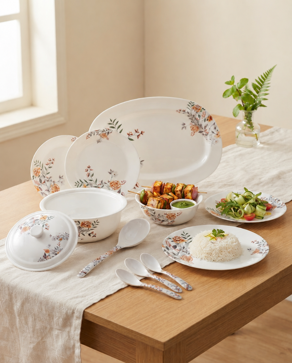Claro Smart Series Round Dinner Set (32 Piece)
