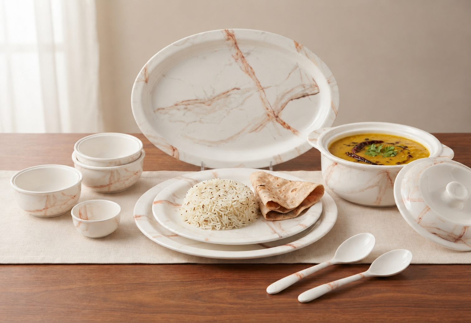 Indus Round Dinner Set (33 Piece)