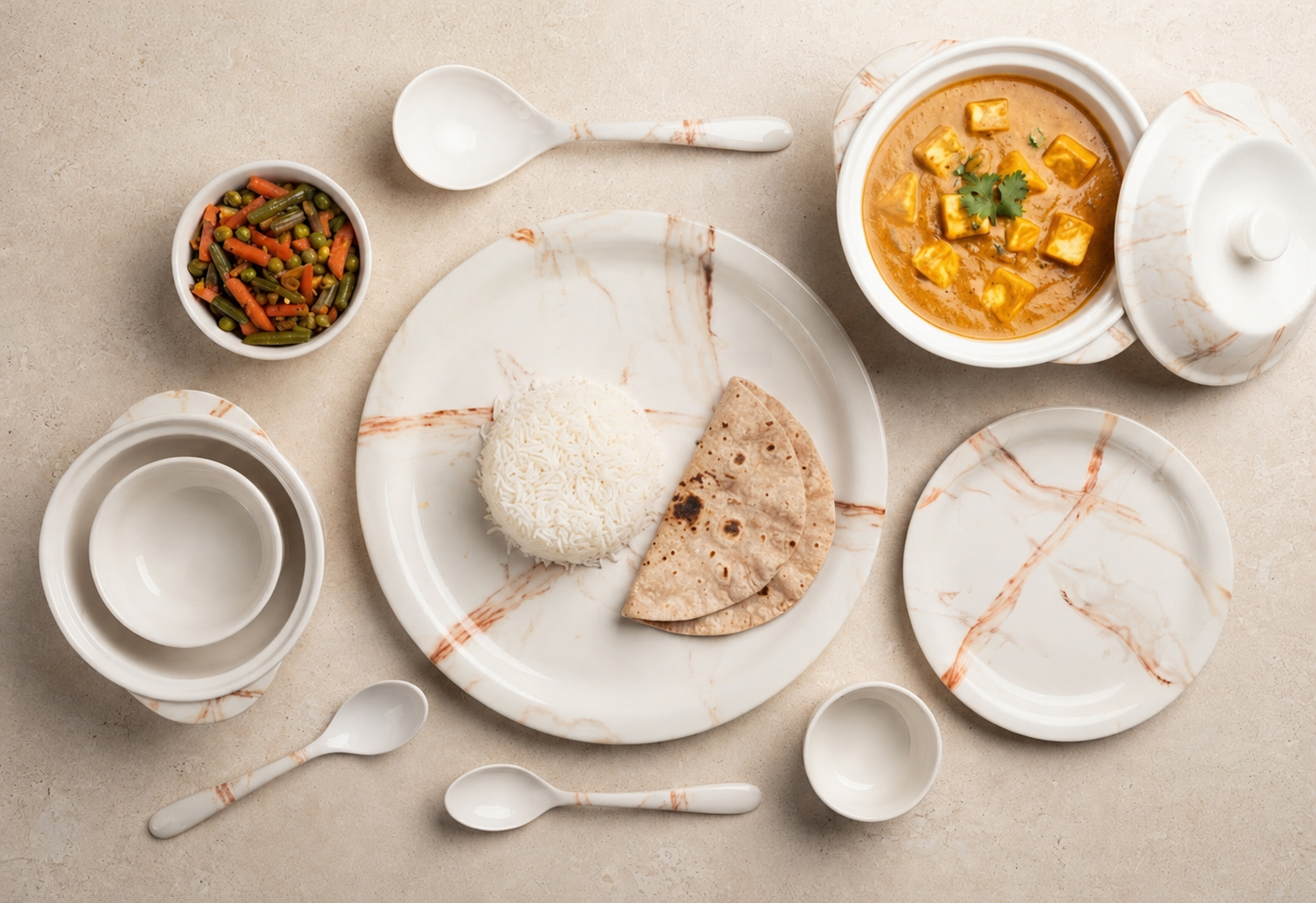 Indus Round Dinner Set (33 Piece)