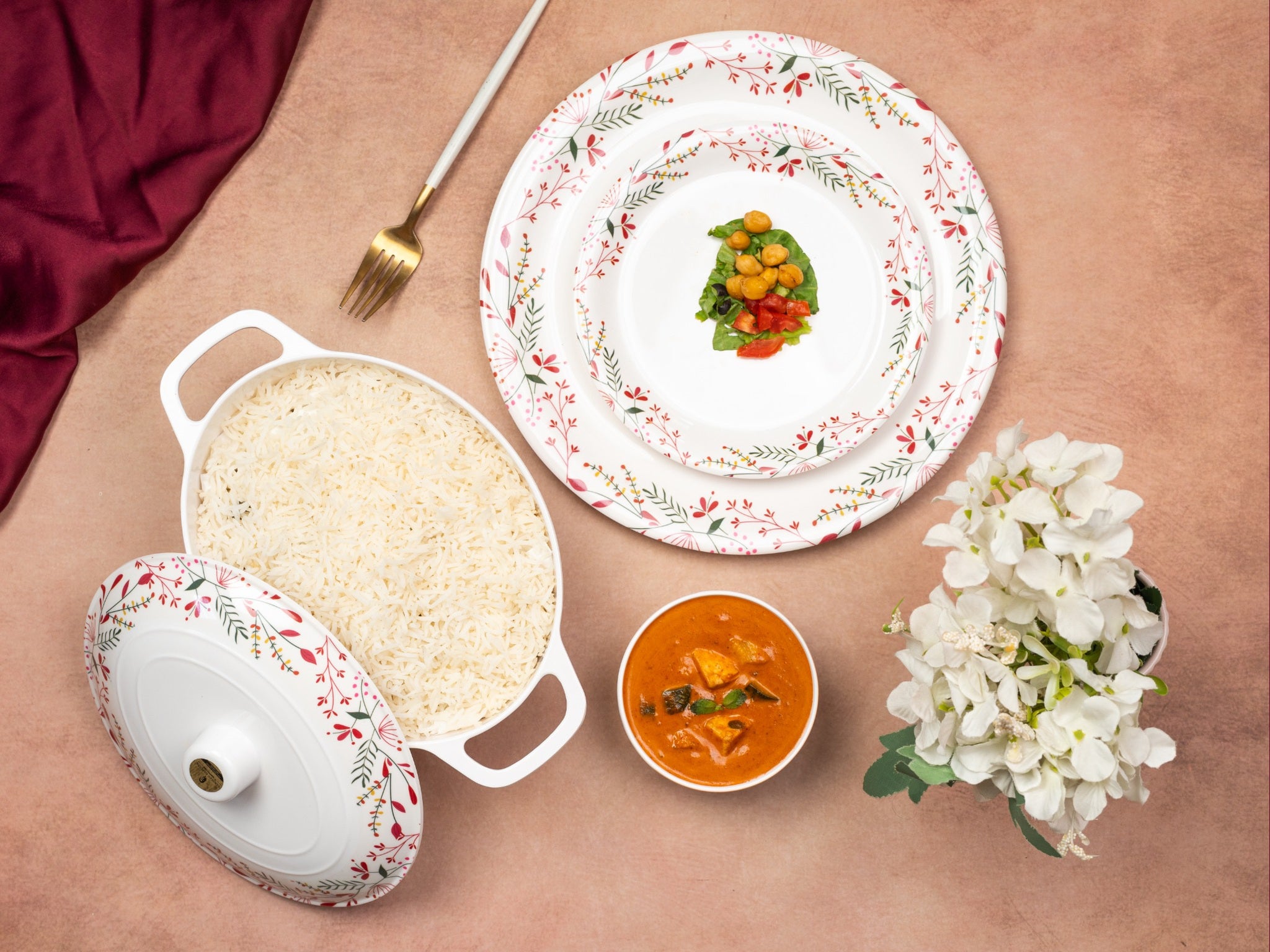 37 Piece Gardenia Botanical Classic Round Dinner Set
