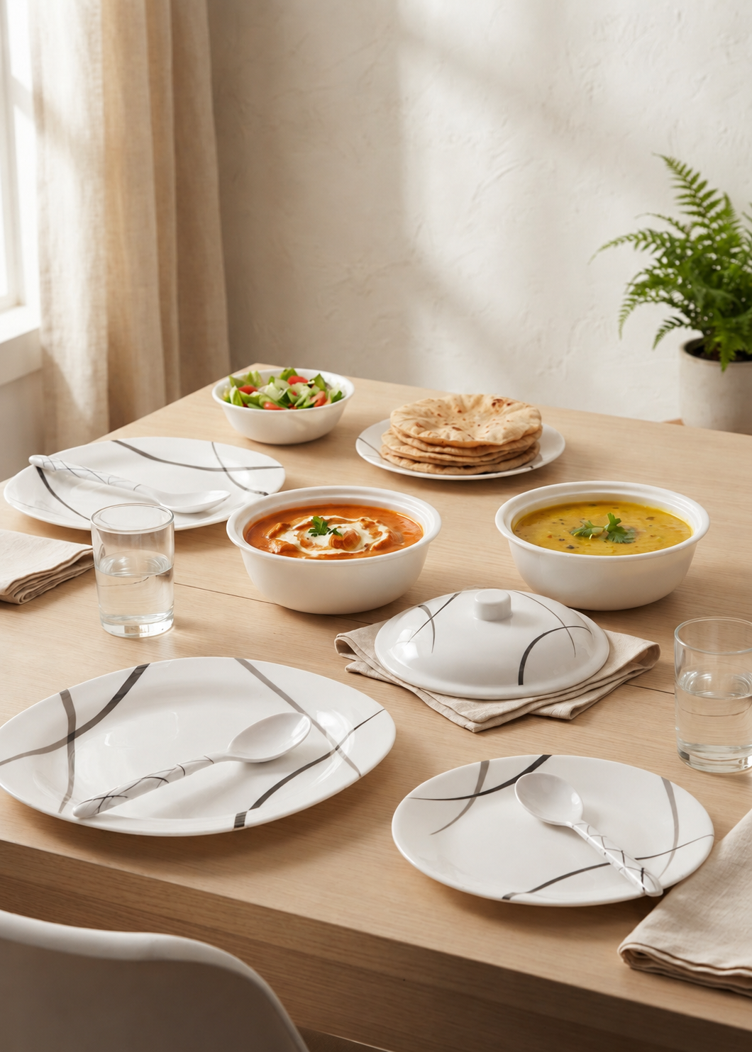 Strokes Smart Series Round Dinner Set (32 Piece)