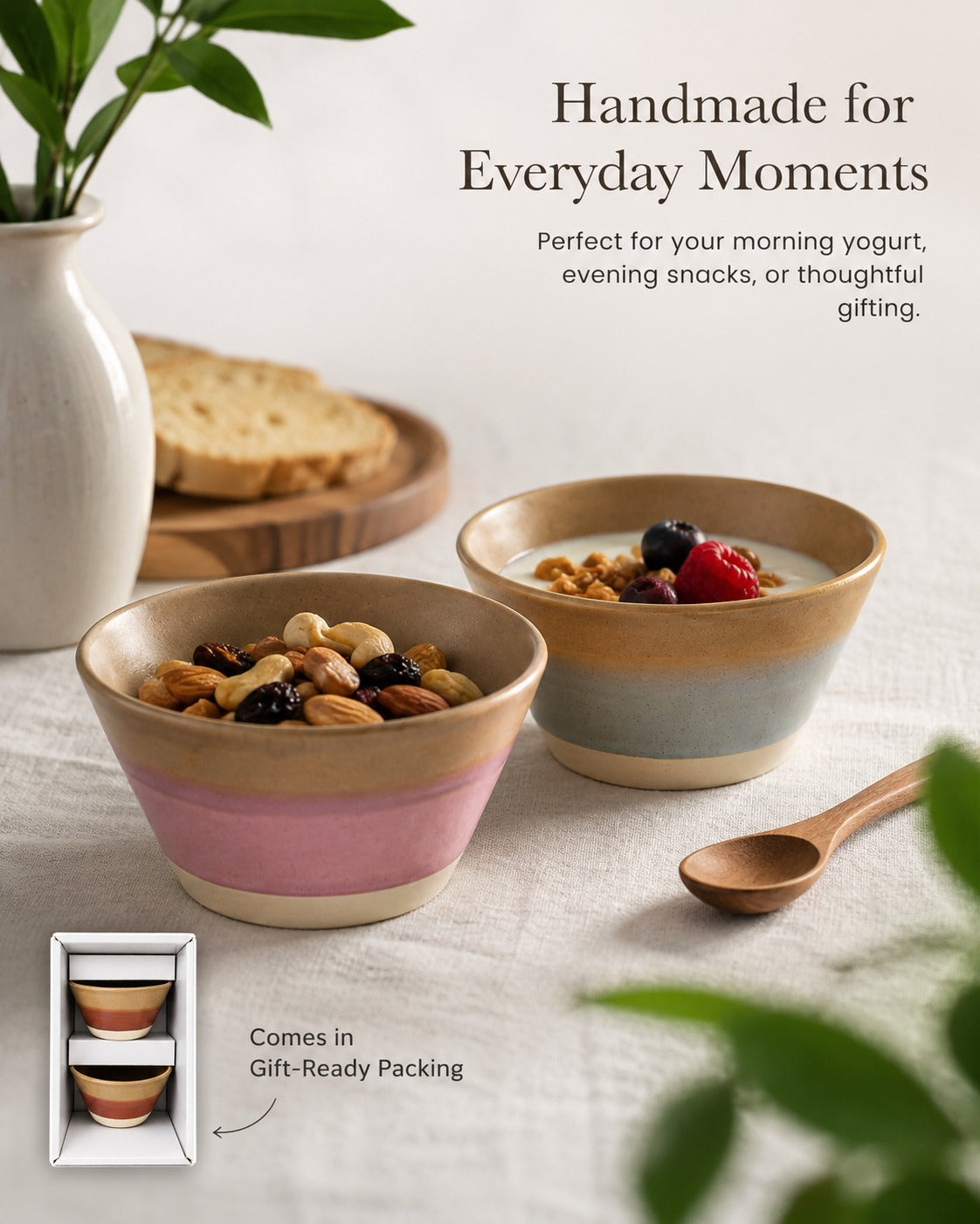 Melo Ceramic Snack bowls (Set Of 2)