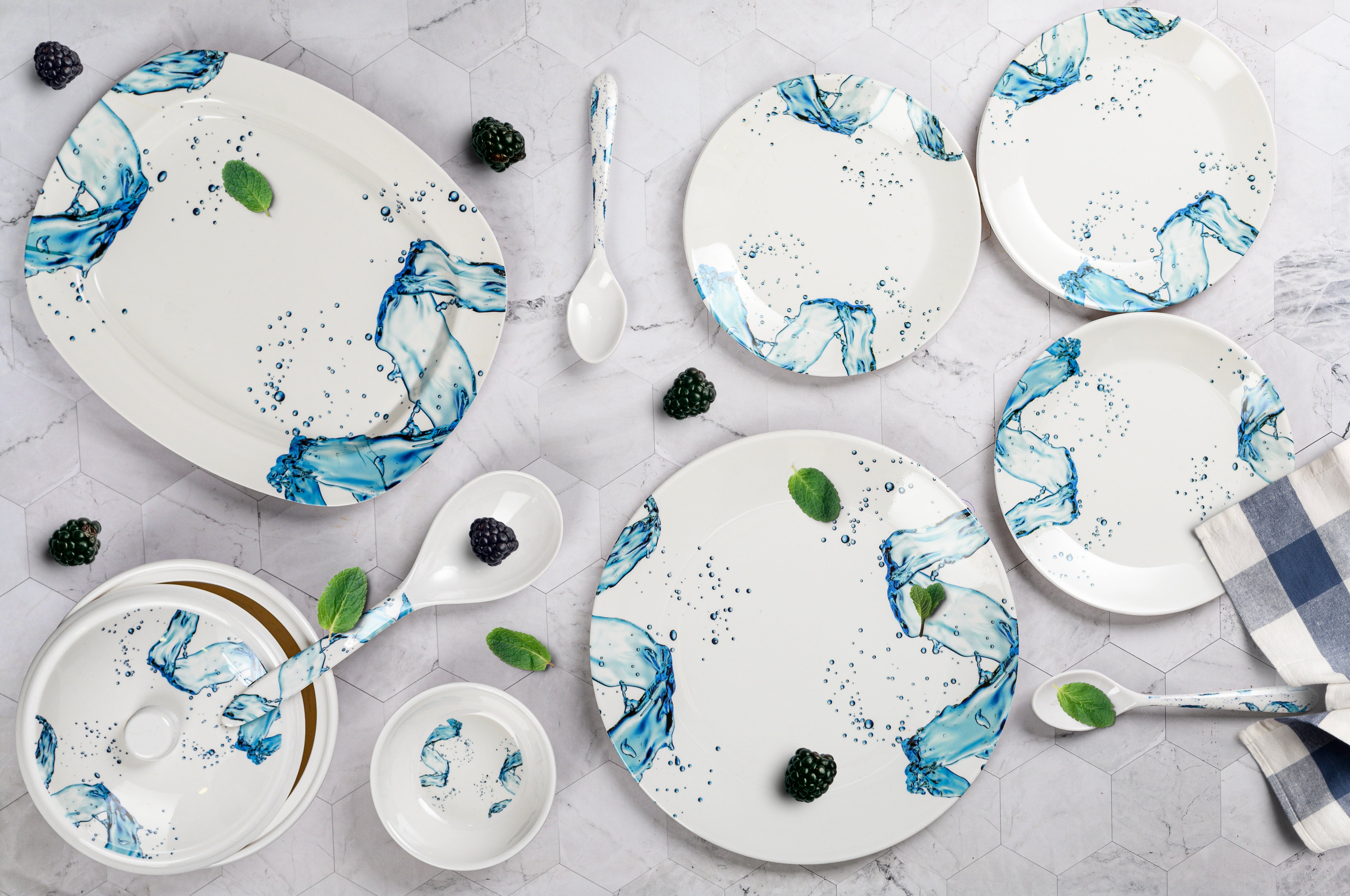 Splash Smart Series Round Dinner Set(32 Piece)