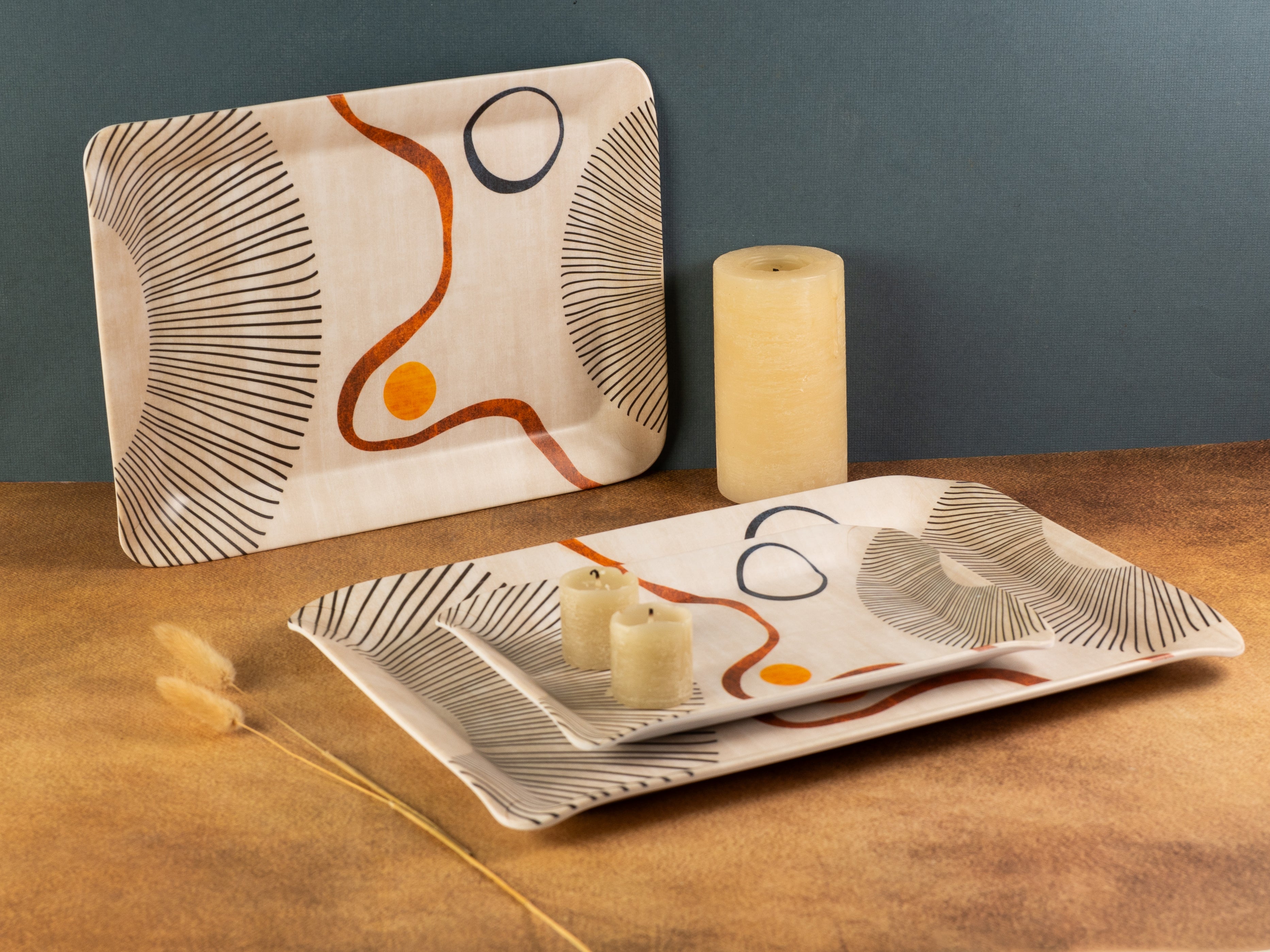 Tango Canvas Matte Melamine Tray (Set of 3)