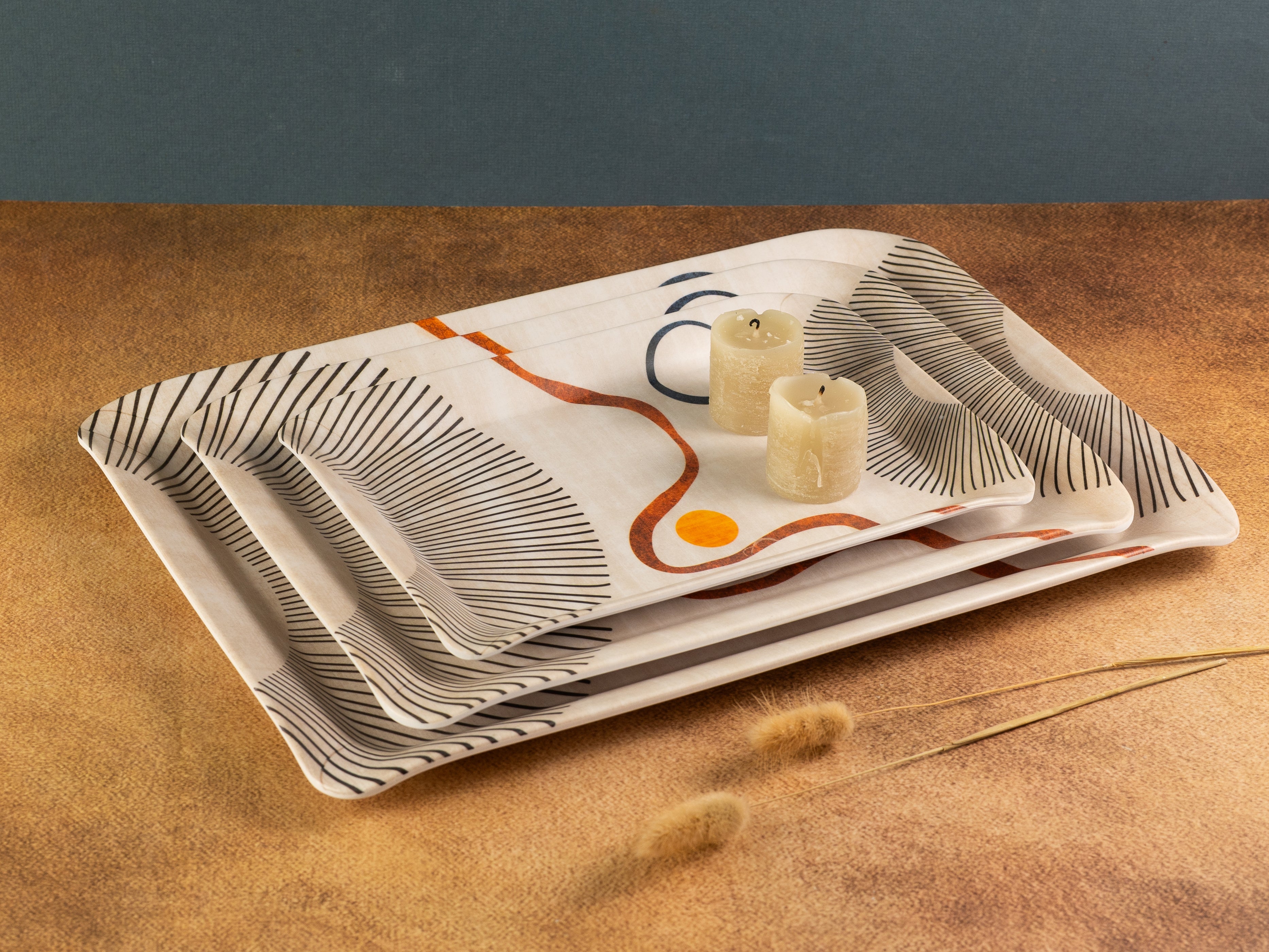 Tango Canvas Matte Melamine Tray (Set of 3)