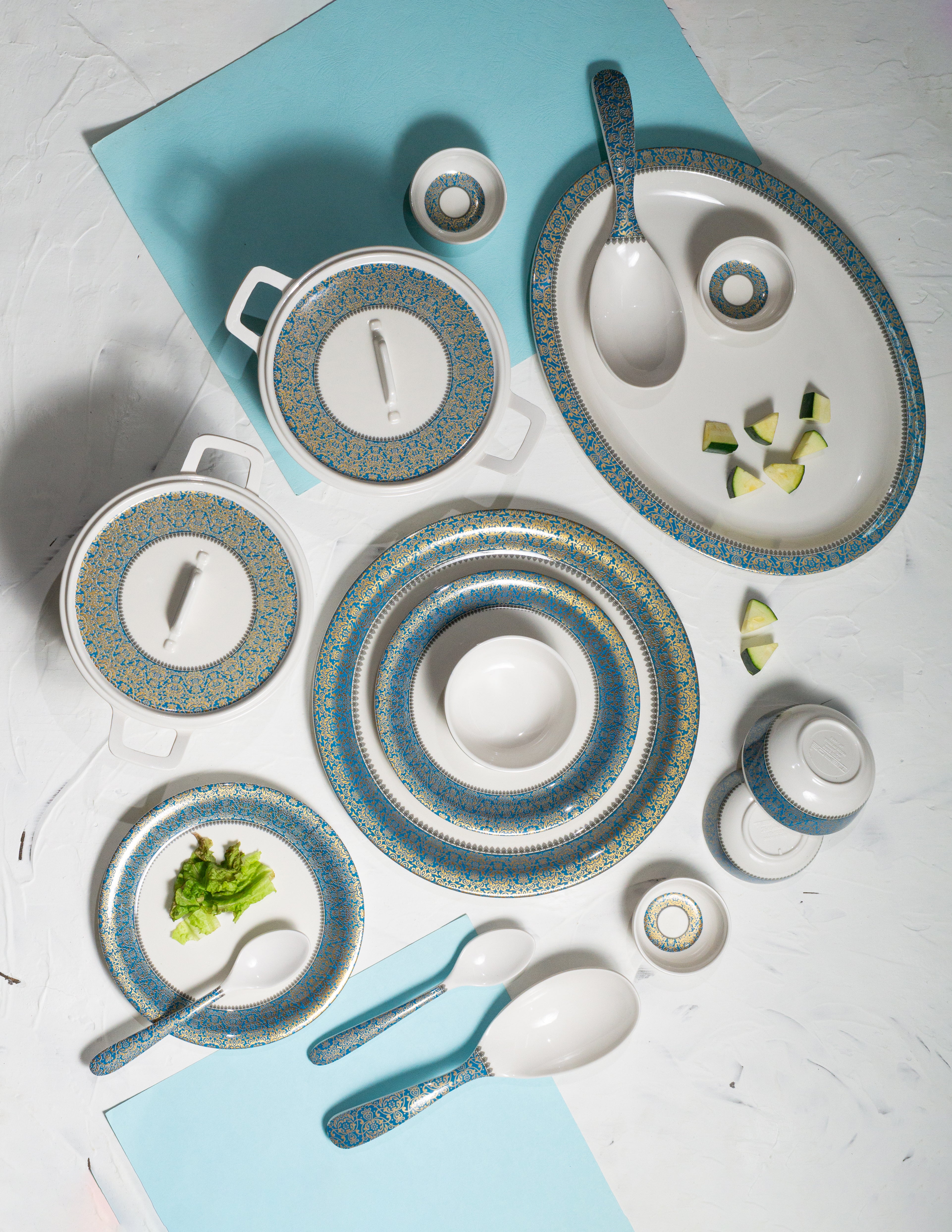 Falak Ethnic Series Round Dinner Set(33 Piece)