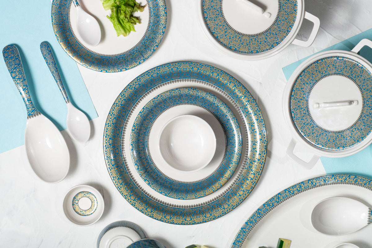 Falak Ethnic Series Round Dinner Set(33 Piece)