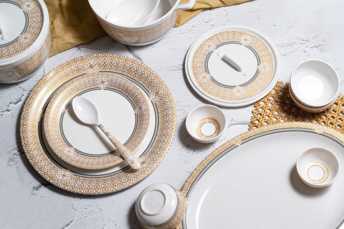 Dawat Ethnic Series Round Dinner Set(33 Piece)