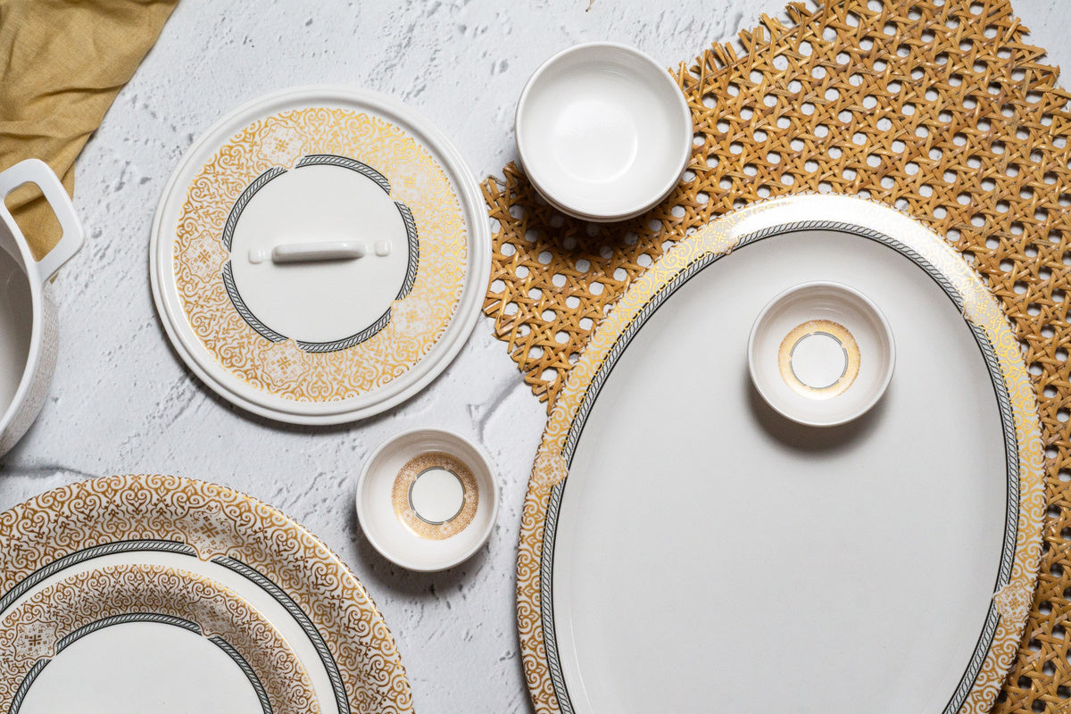 Dawat Ethnic Series Round Dinner Set(33 Piece)
