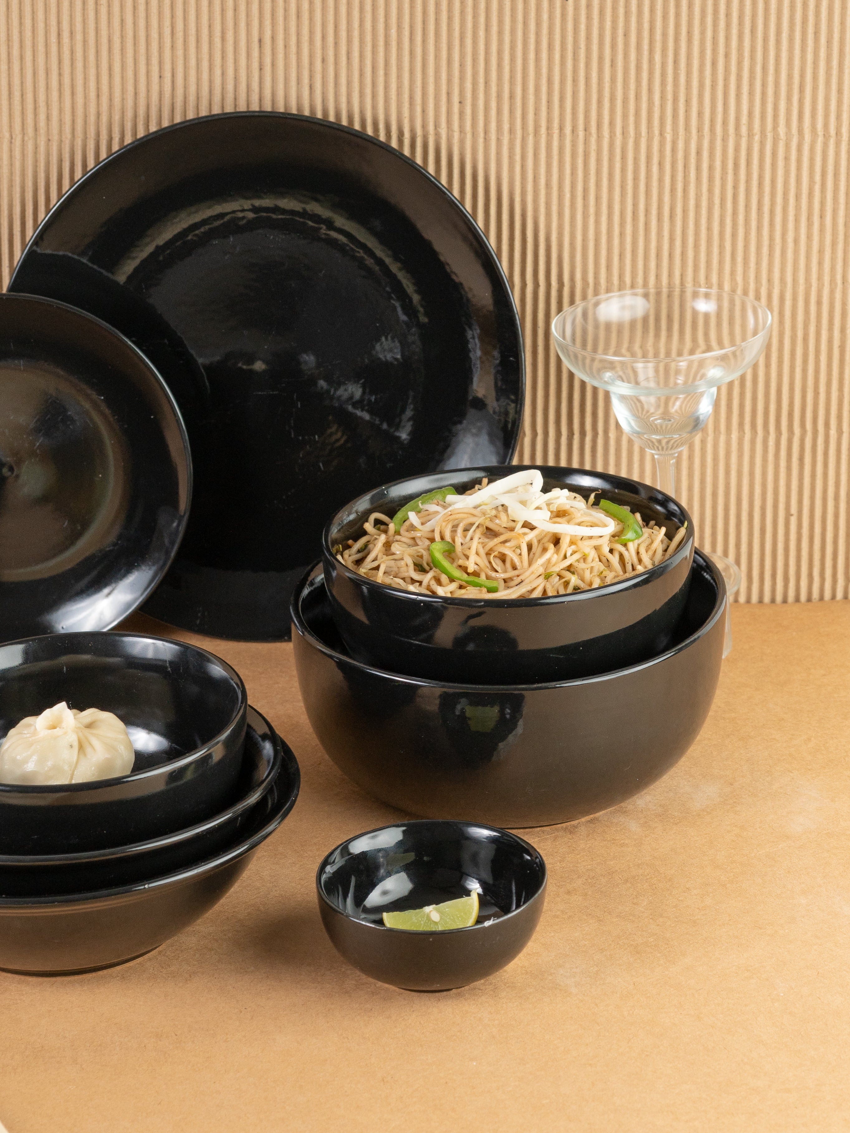 Nero Black Ceramic Bowl(Set of 4)