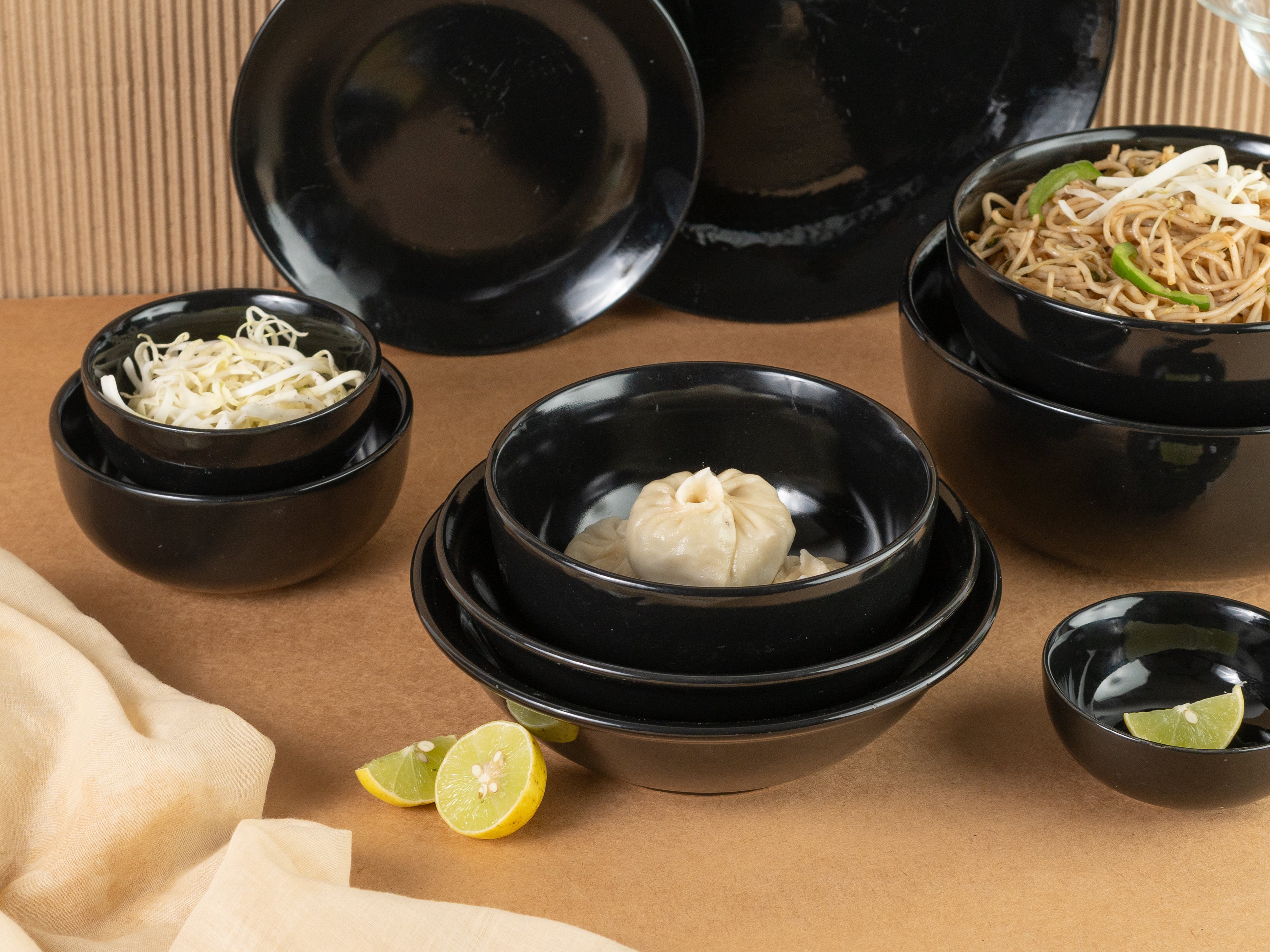 Nero Black Ceramic Bowl(Set of 4)