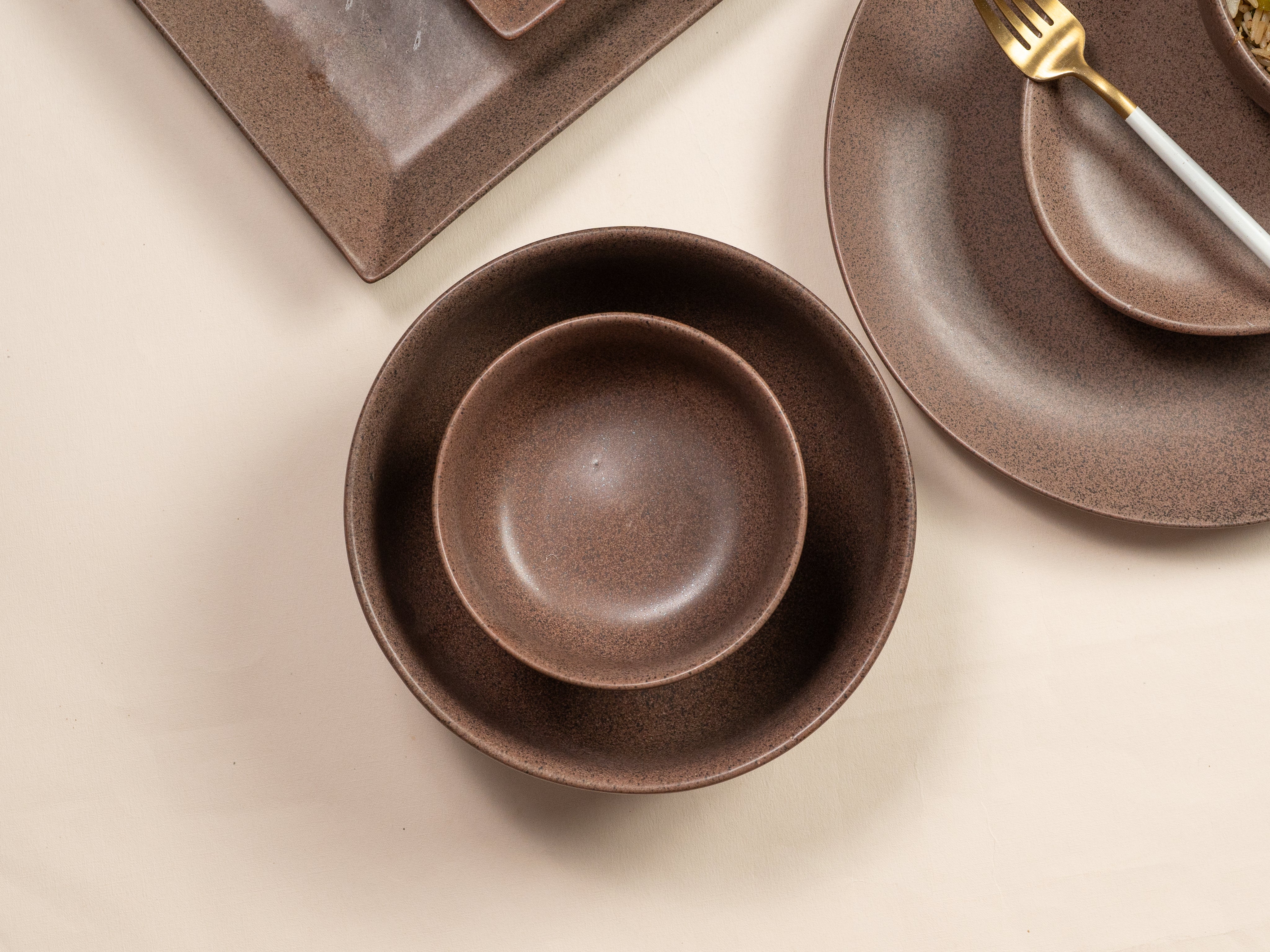 Tan Brown Ceramic Bowl(Set of 4)