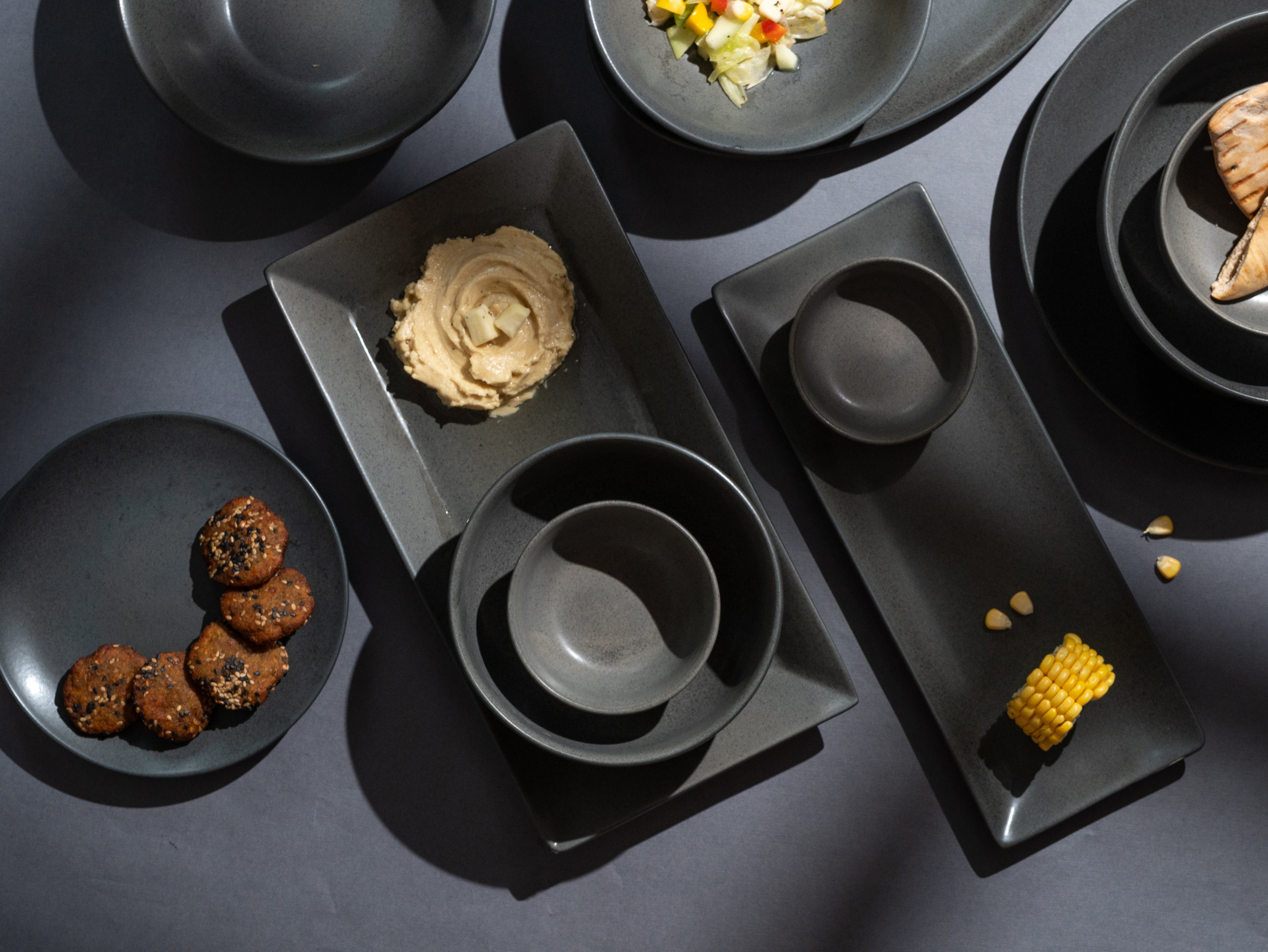 Charcoal Grey Ceramic Bowl(Set of 4)