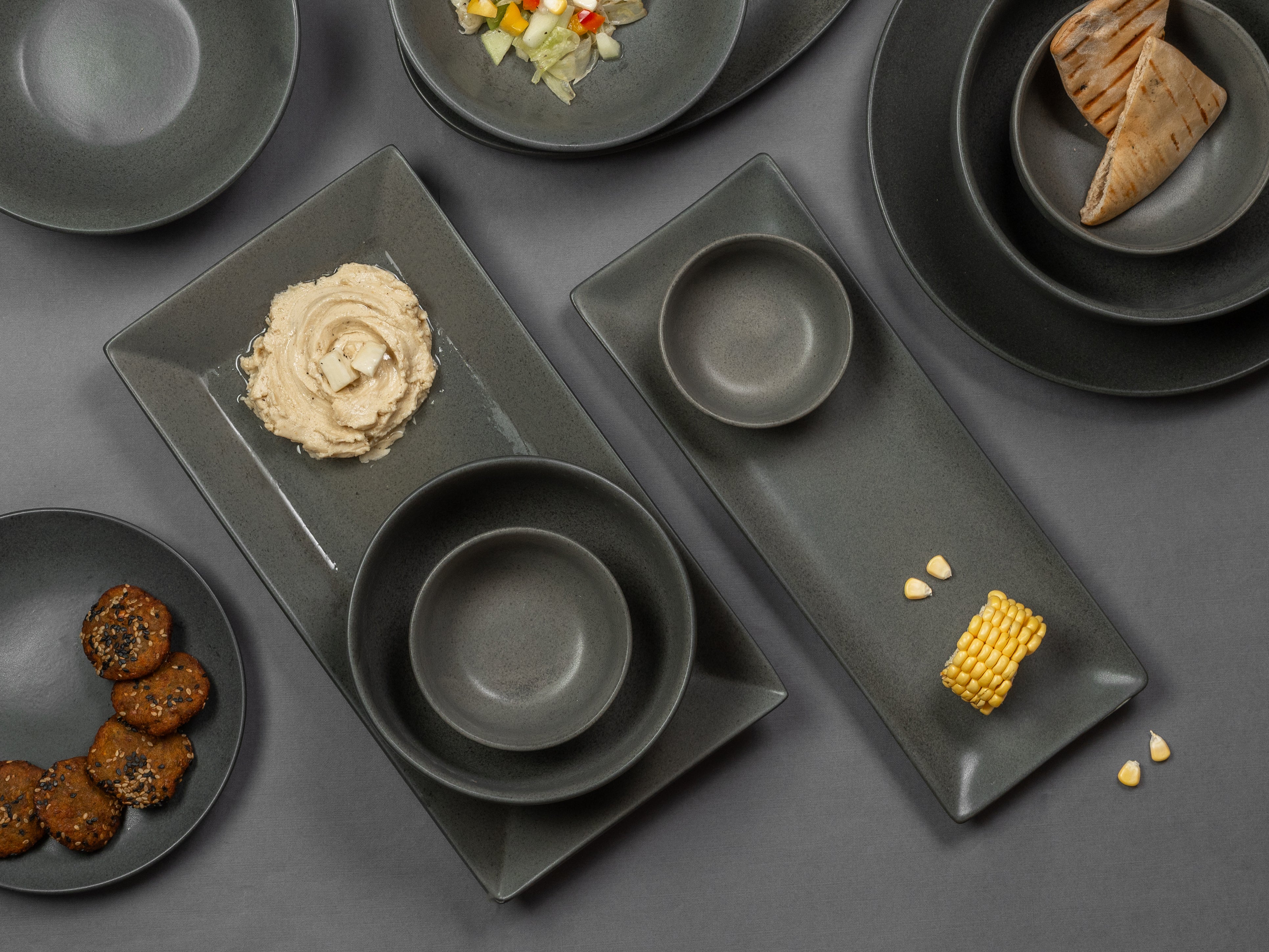 Charcoal Grey Ceramic Bowl(Set of 4)