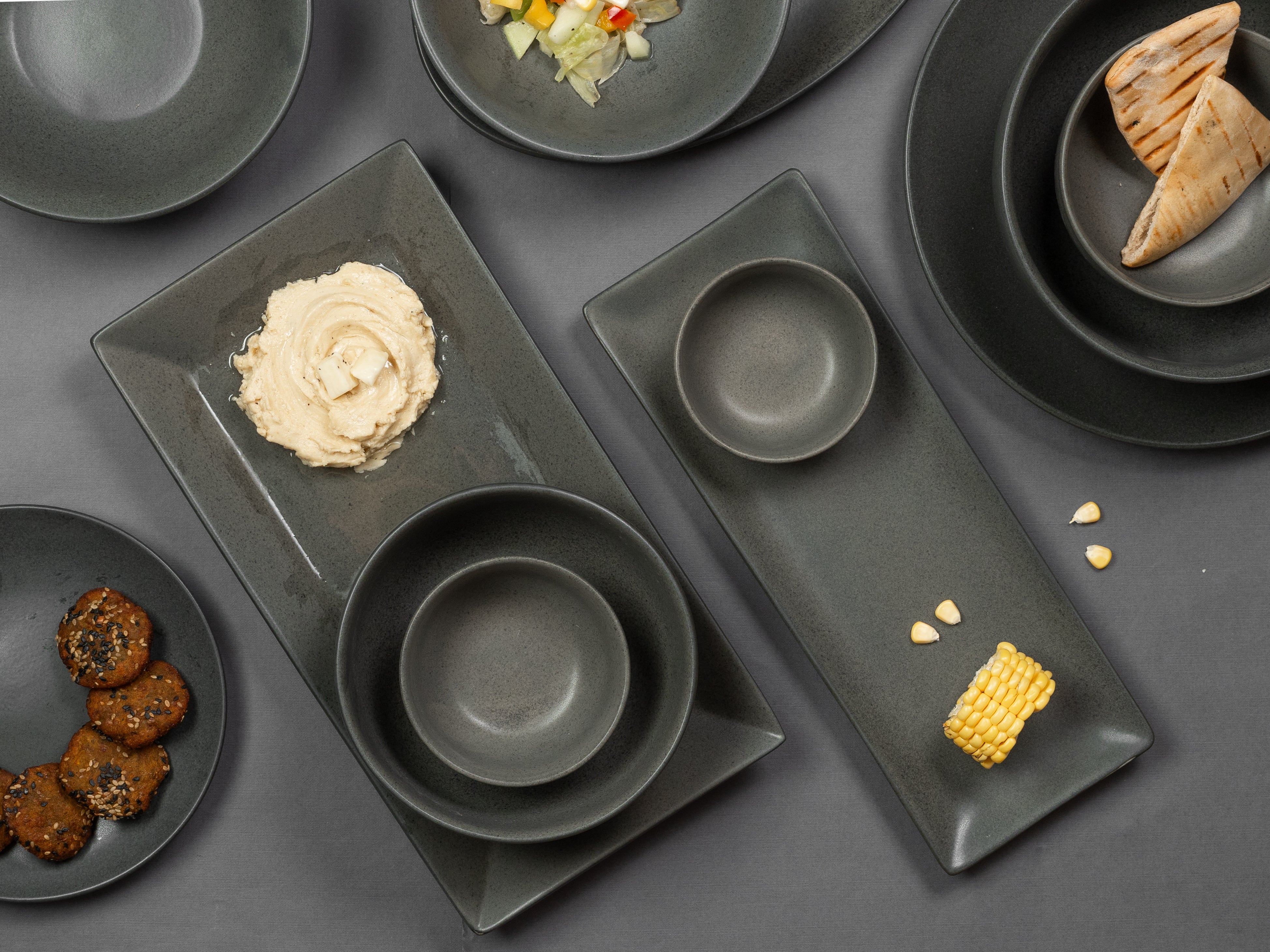Charcoal Grey Ceramic Bowl(Set of 4)