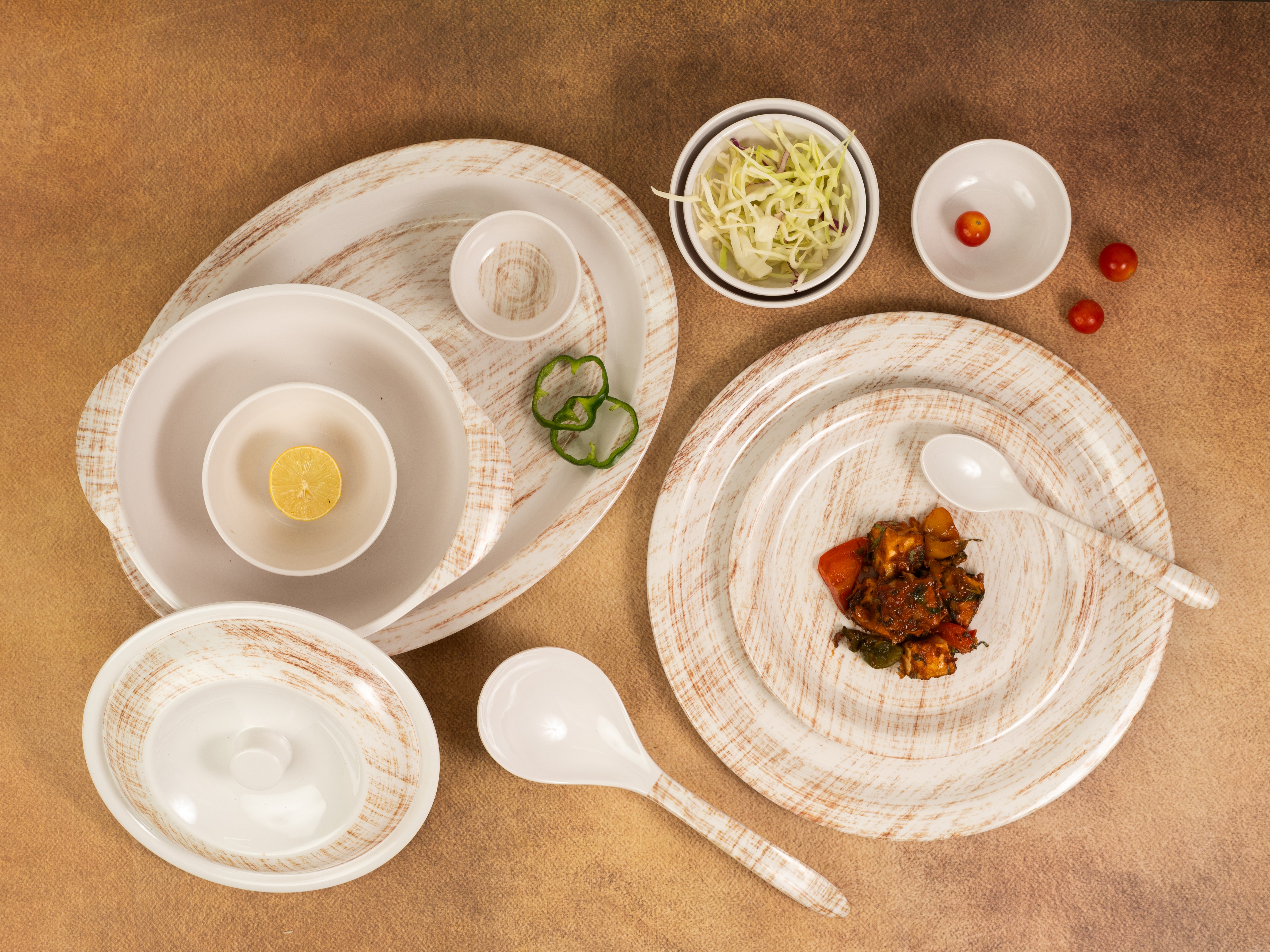 Aura Round Aster Series Dinner Sets (33 Piece)