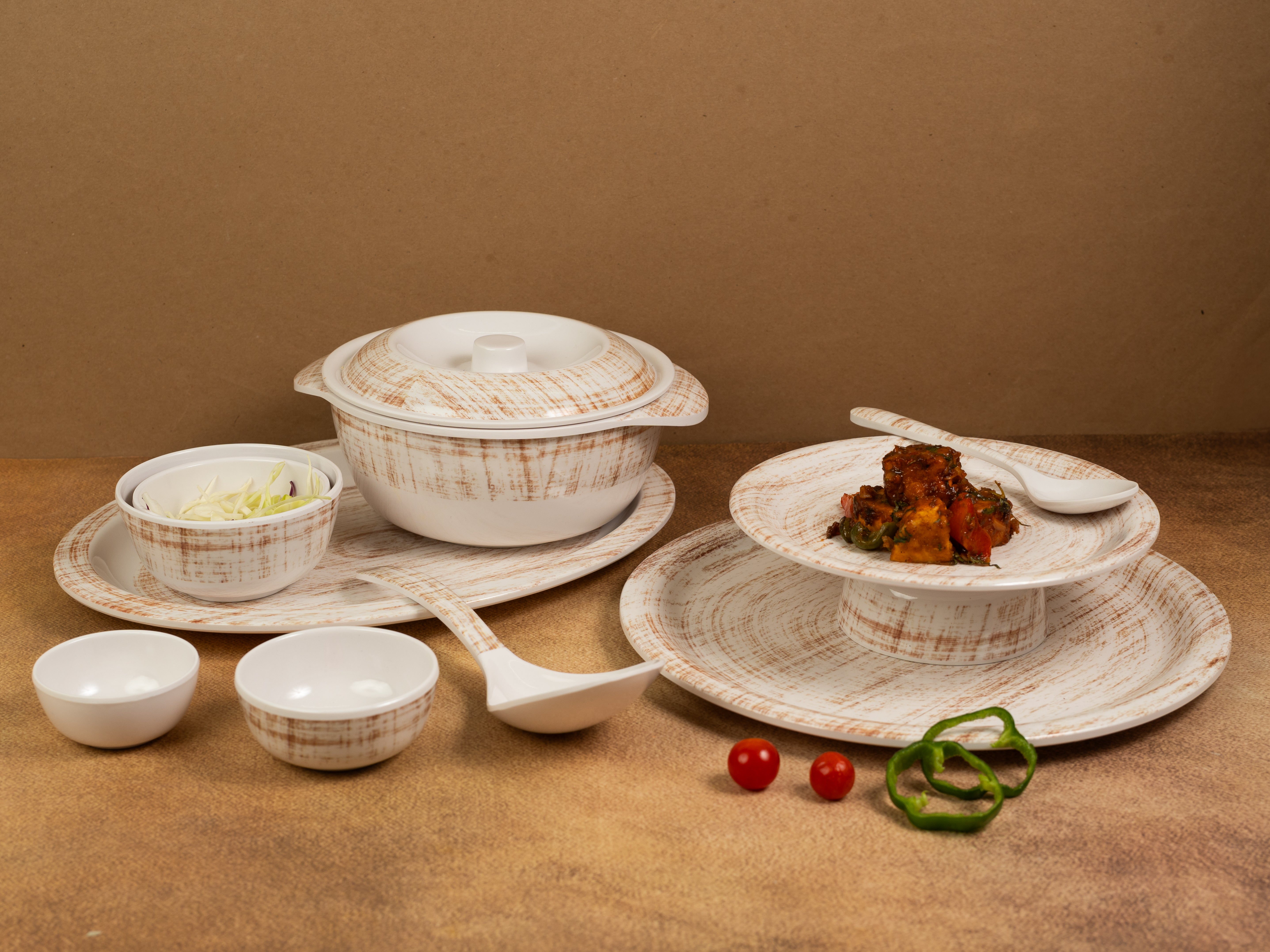Aura Round Aster Series Dinner Sets (33 Piece)