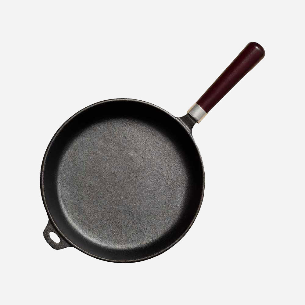 Cast Iron Fry Pan with Wooden Handle