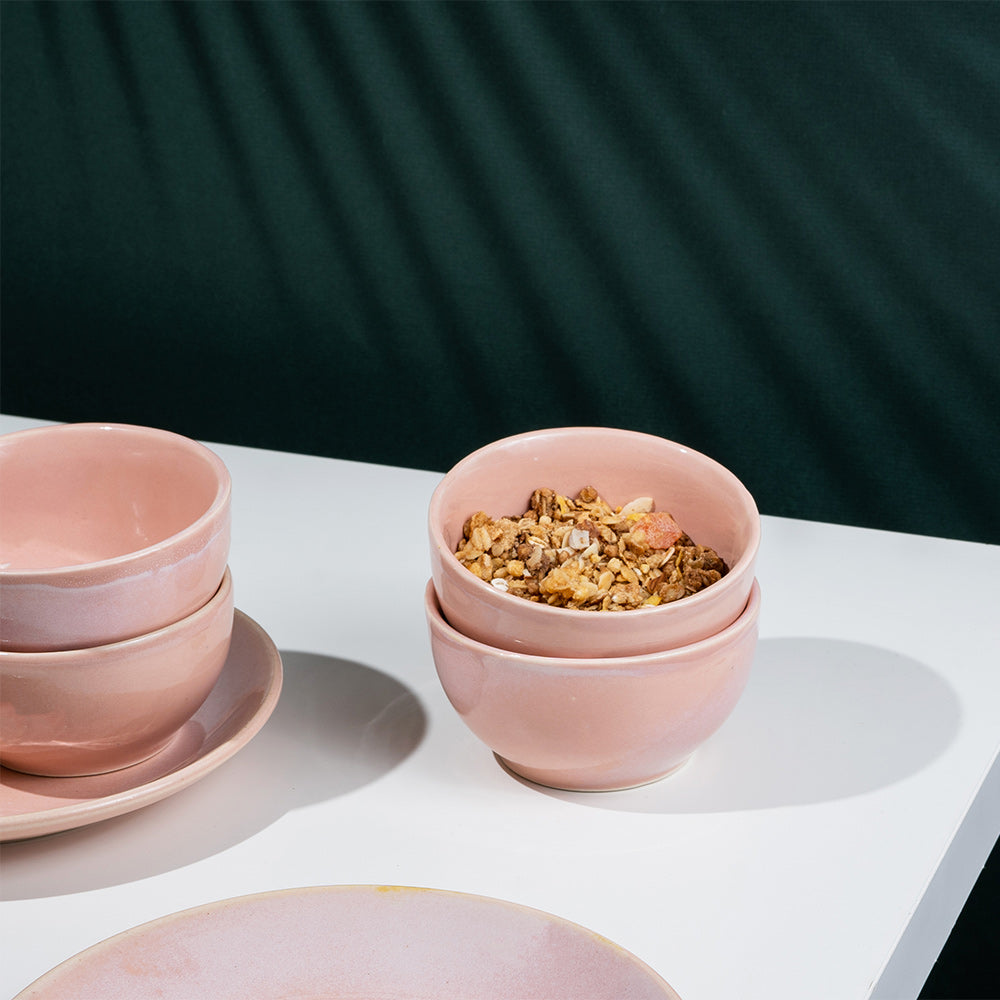 Blush Rose Ceramic Snack Bowl(Set of 4)