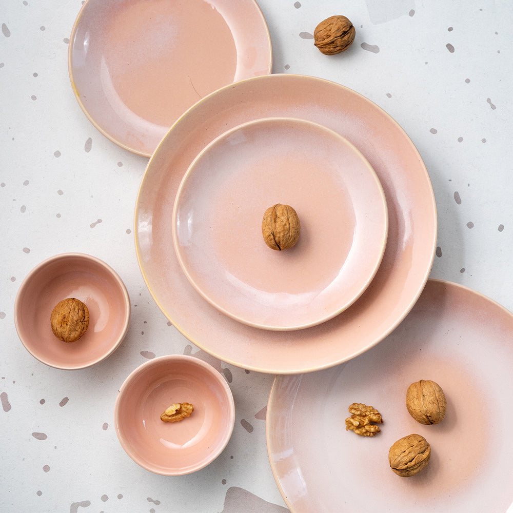Blush Rose Ceramic Dinner Plates(Set Of 2)