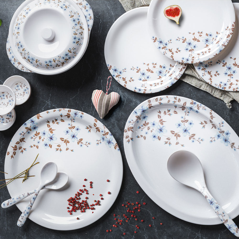 Blue Blossom Round Dinner Set(44 Piece) – Tibros