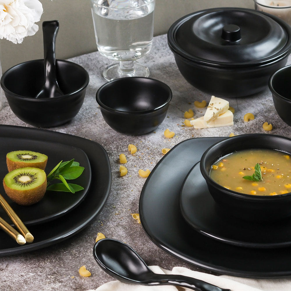 Tableware Black Square Dinnerware Set Square Dinnerware Gibson